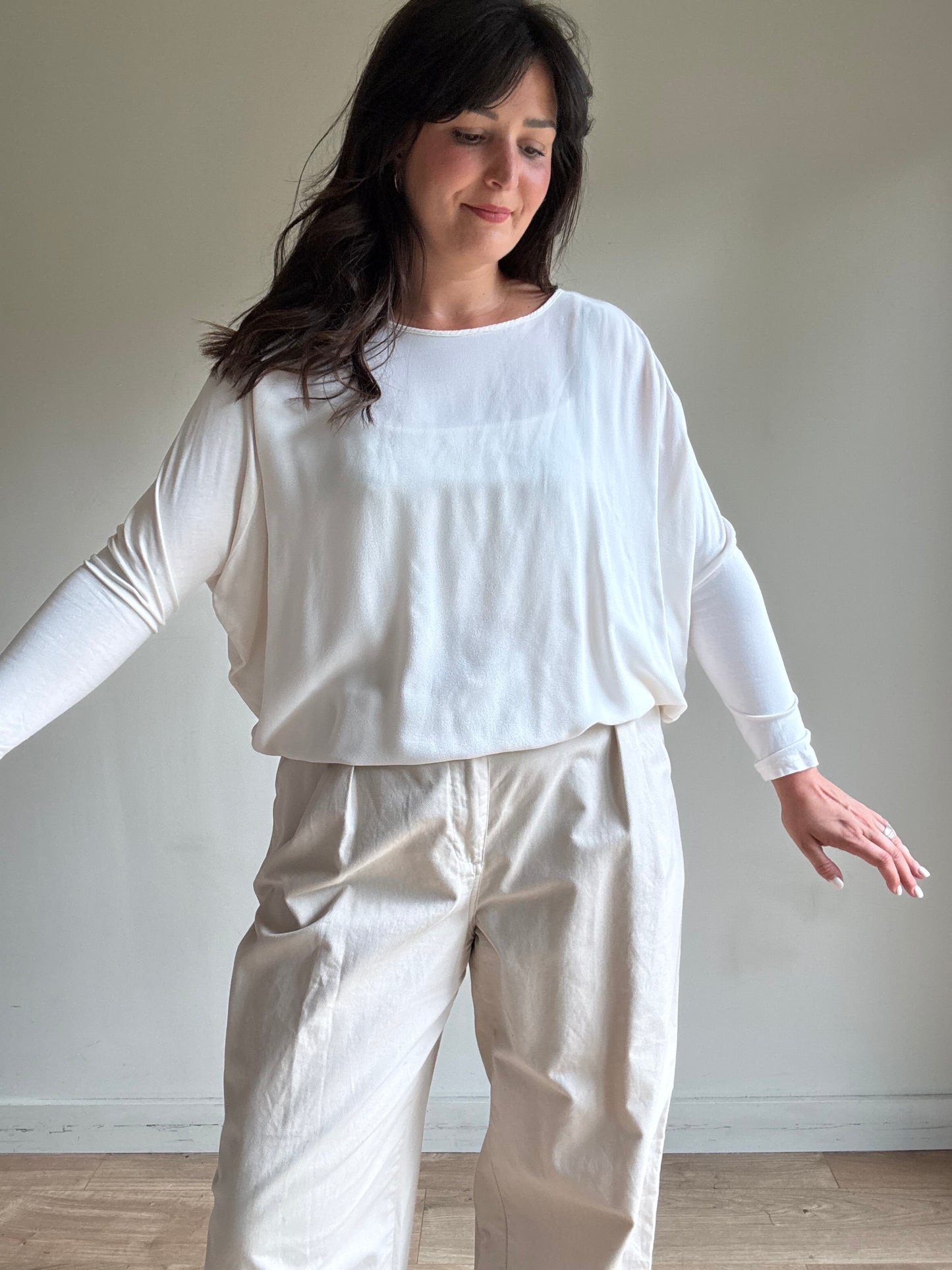 Italian Loose Long Sleeve Top, M/L