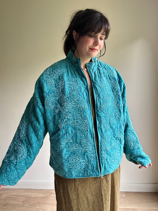 East Embroidered Quilted Jacket, XL