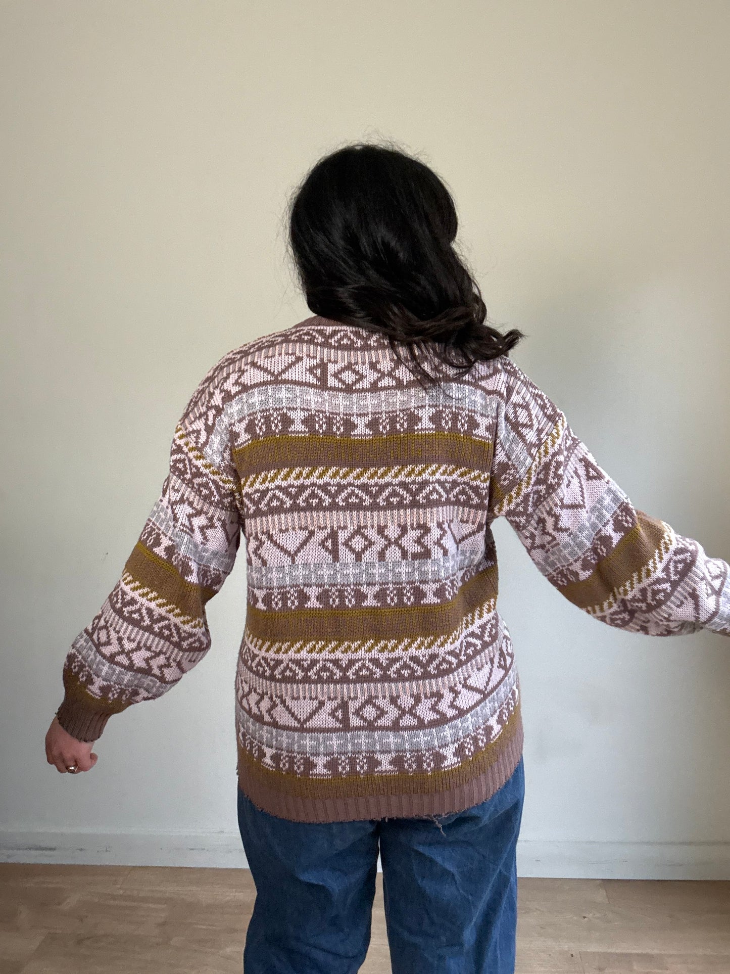 Vintage Fairisle Boxy Cardigan, M/L