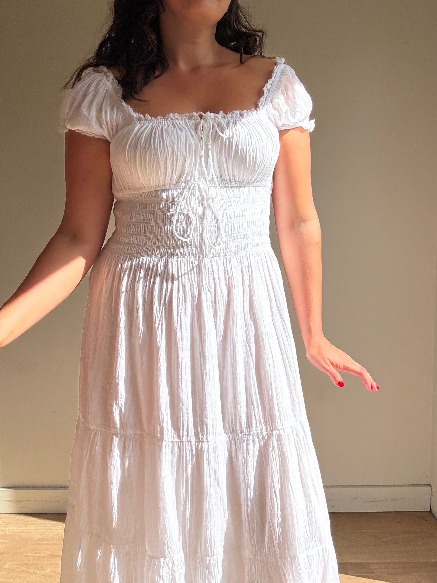 NEW Tiered Smocked Maxi Dress, L