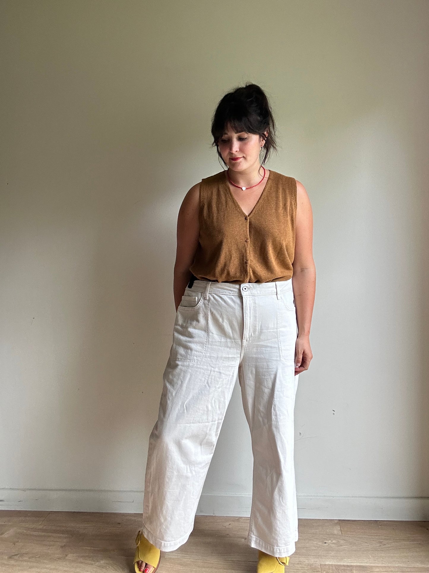 Cream White Stuff Wide Leg Crop Jeans, 18R