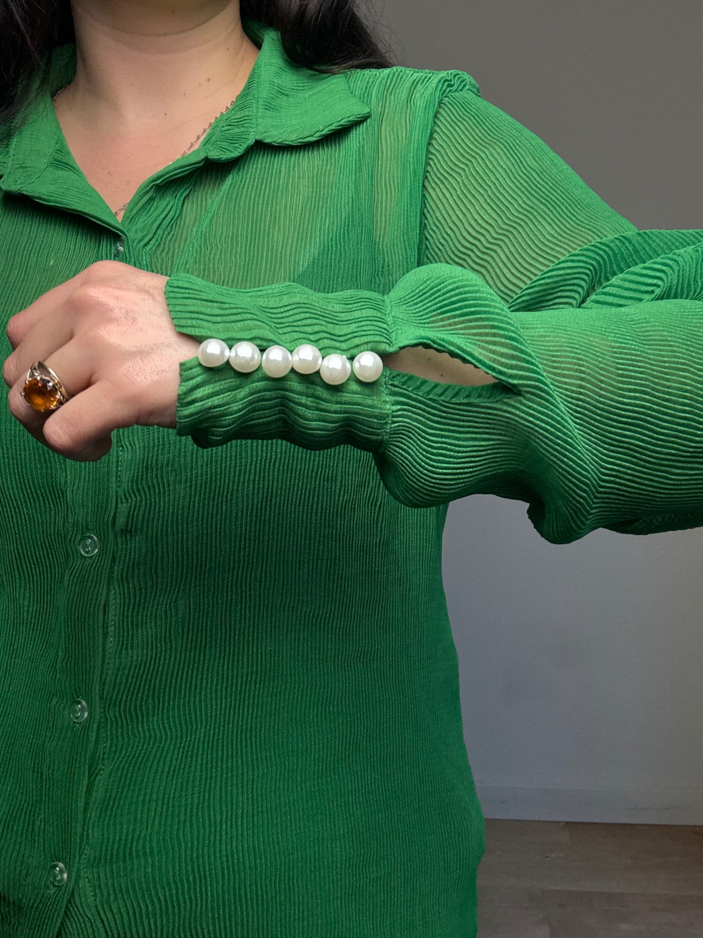 KAI Collective (Set) Plisse Shirt and Trousers Co-Ord, XL