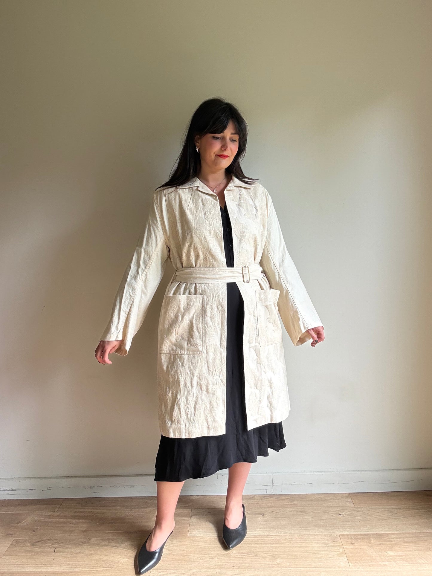 Dries Van Noten Jacquard Belted Jacket, 38