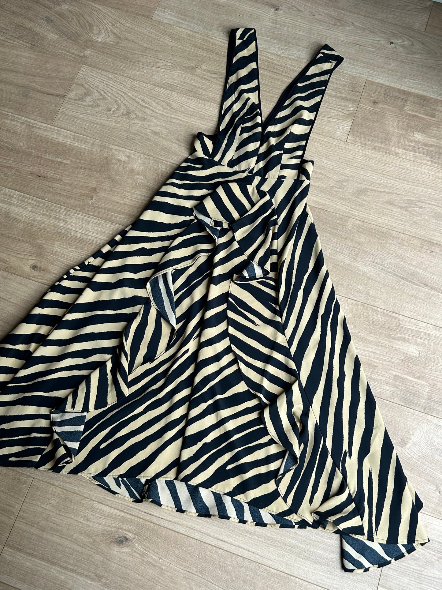 Zebra Topshop Frill Midi Dress, 8