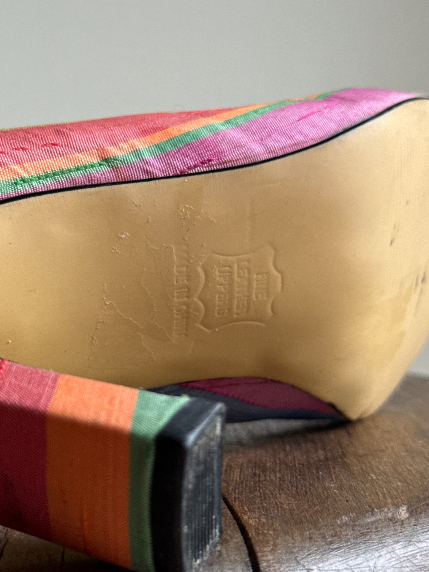 Ros Hommerson Vintage Stripe Heels, 6.5
