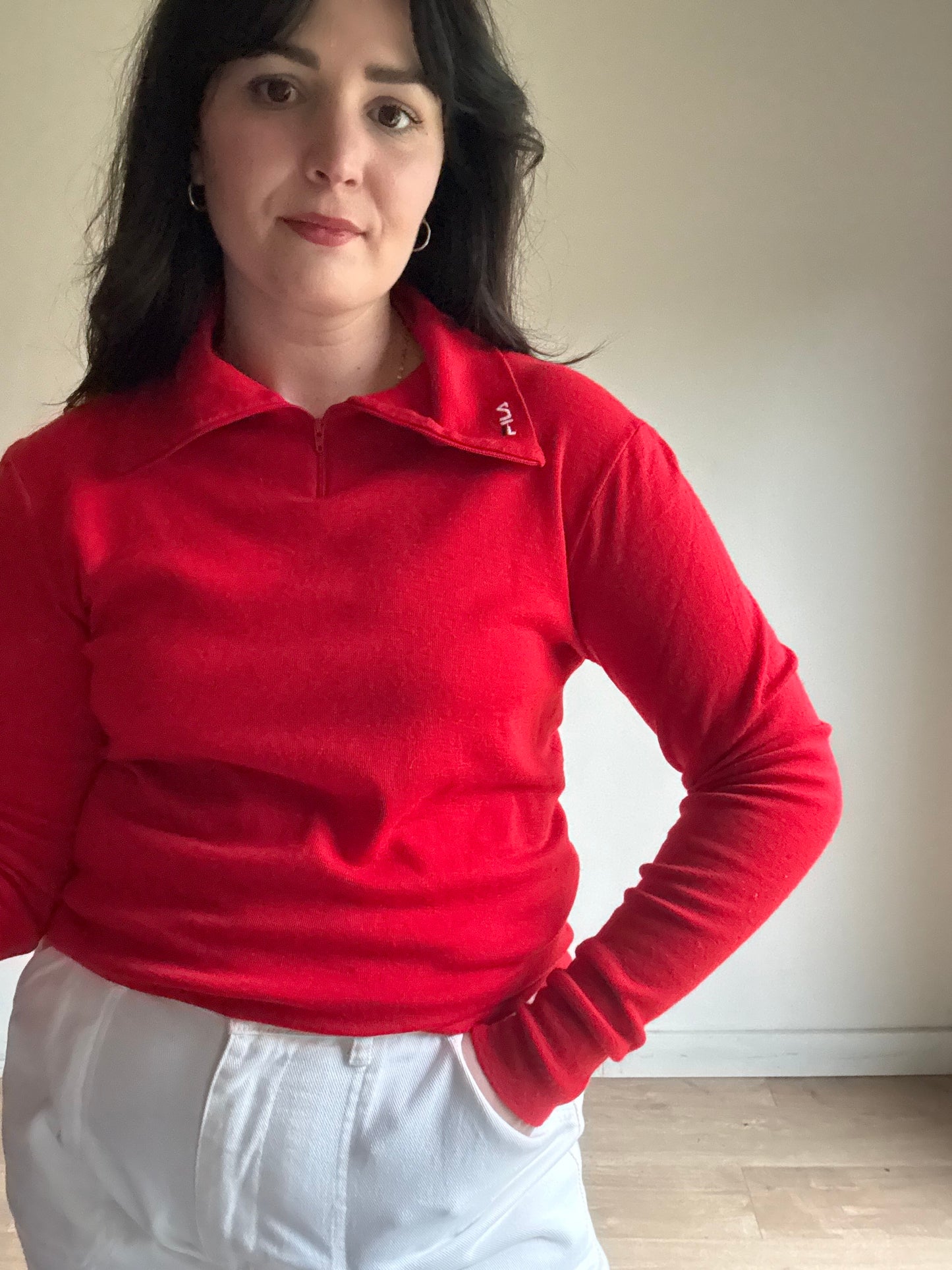 Vintage Fila Wool Zip Up Base Layer, L