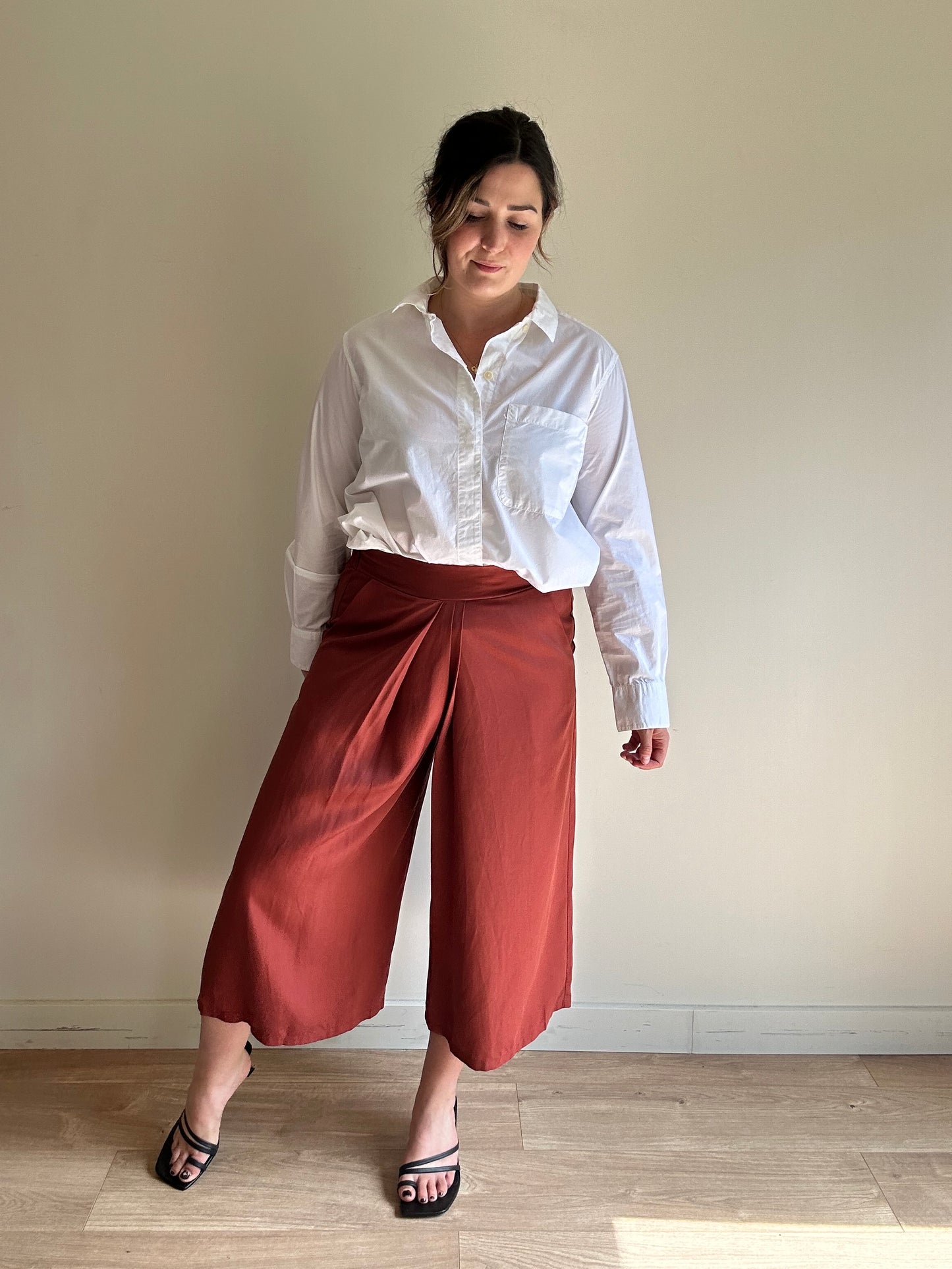 Brick Red Priory Crossover Culottes Trousers, M