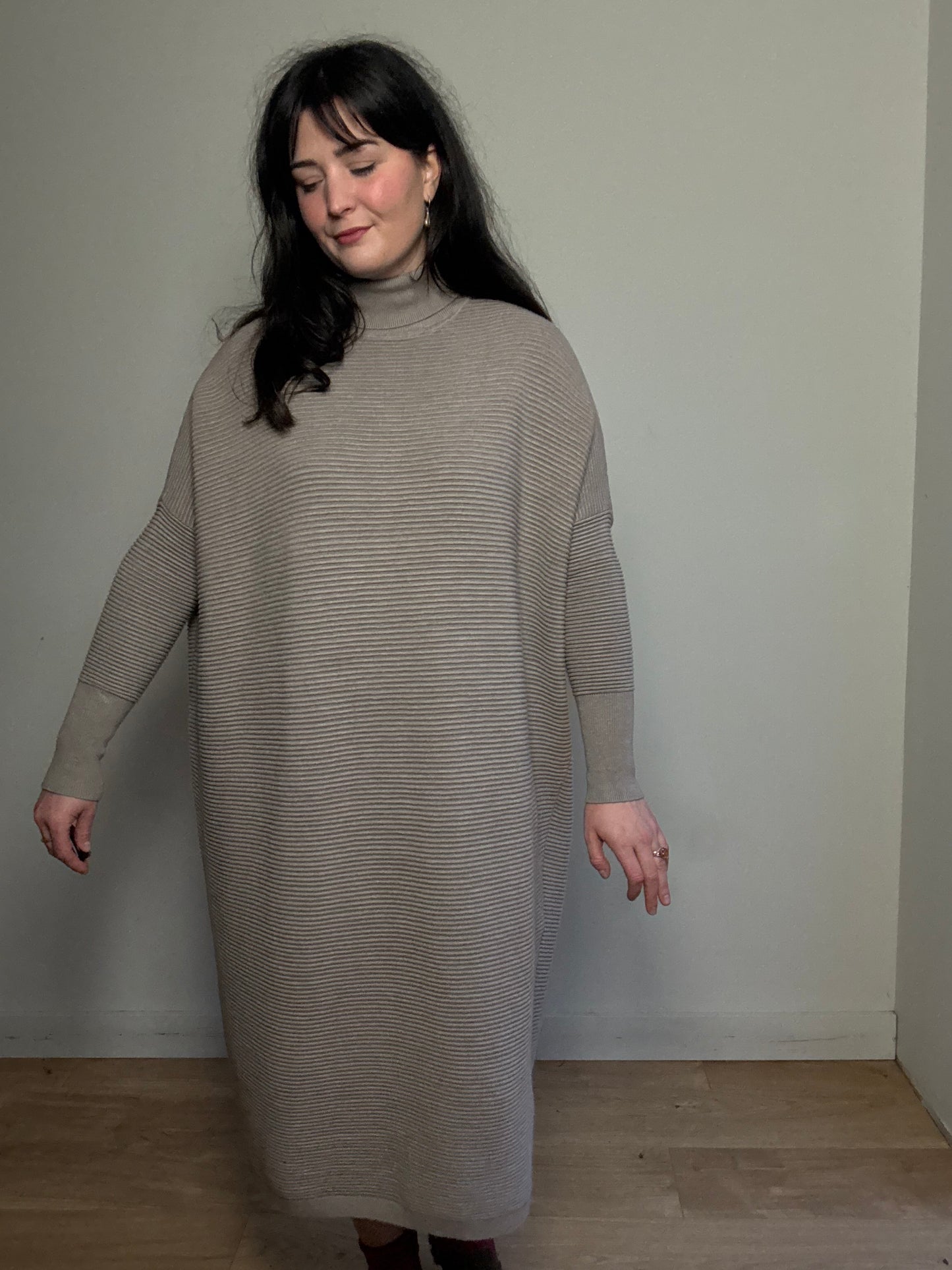 Plumo Studio Ribbed Roll-neck Jumper Dress, One Size