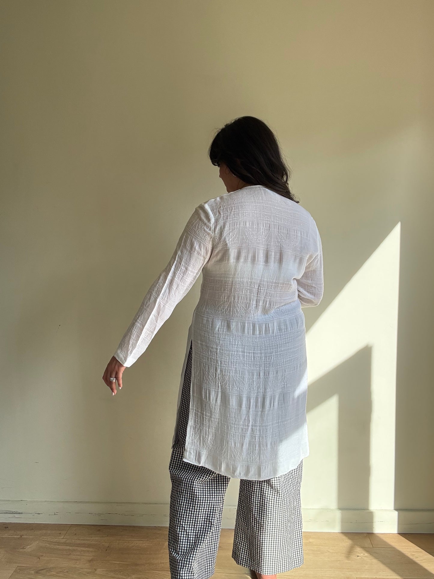 Vintage RR Linen Mix Longline Top, M
