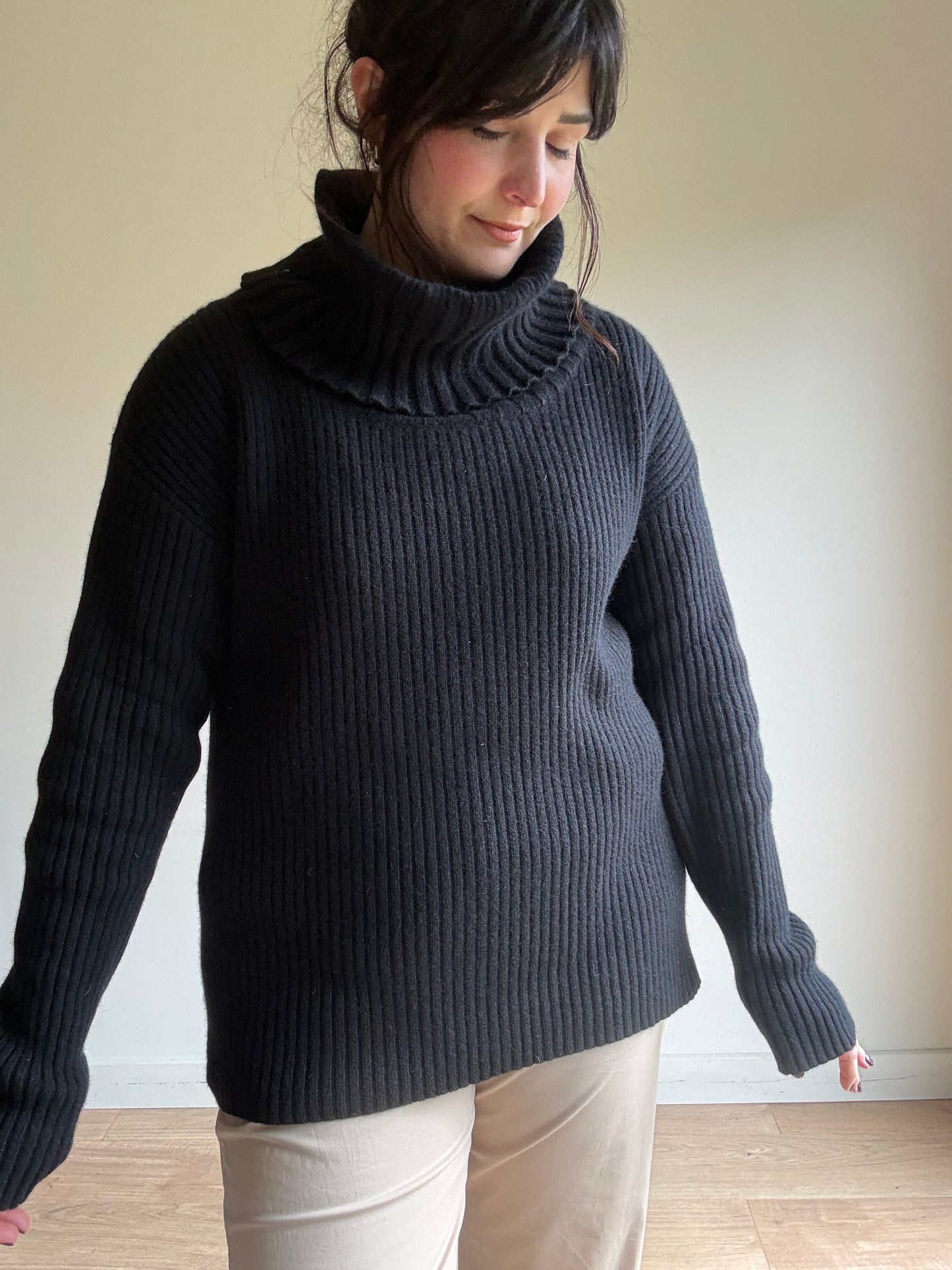 Banana Republic Cashmere Ribbed Turtle Neck Jumper, XL