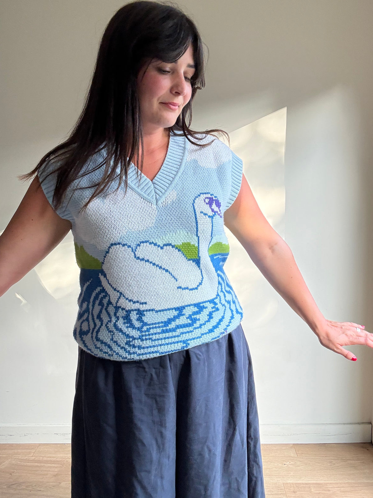 House of Sunny Swan Vest Jumper, S-M