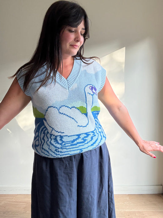 House of Sunny Swan Vest Jumper, S-M
