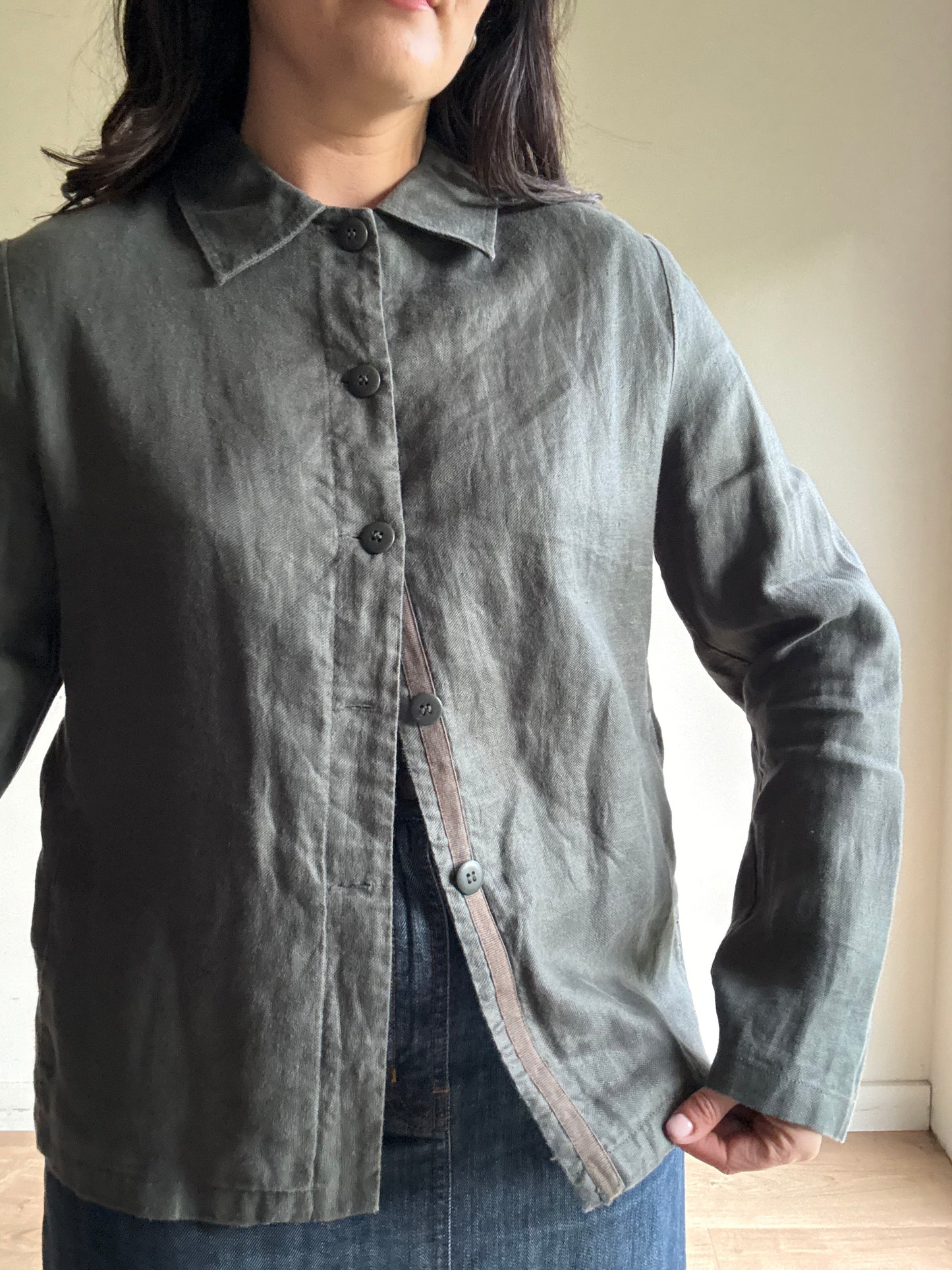 Laura Ashley Vintage Linen Shirt Jacket, M-L