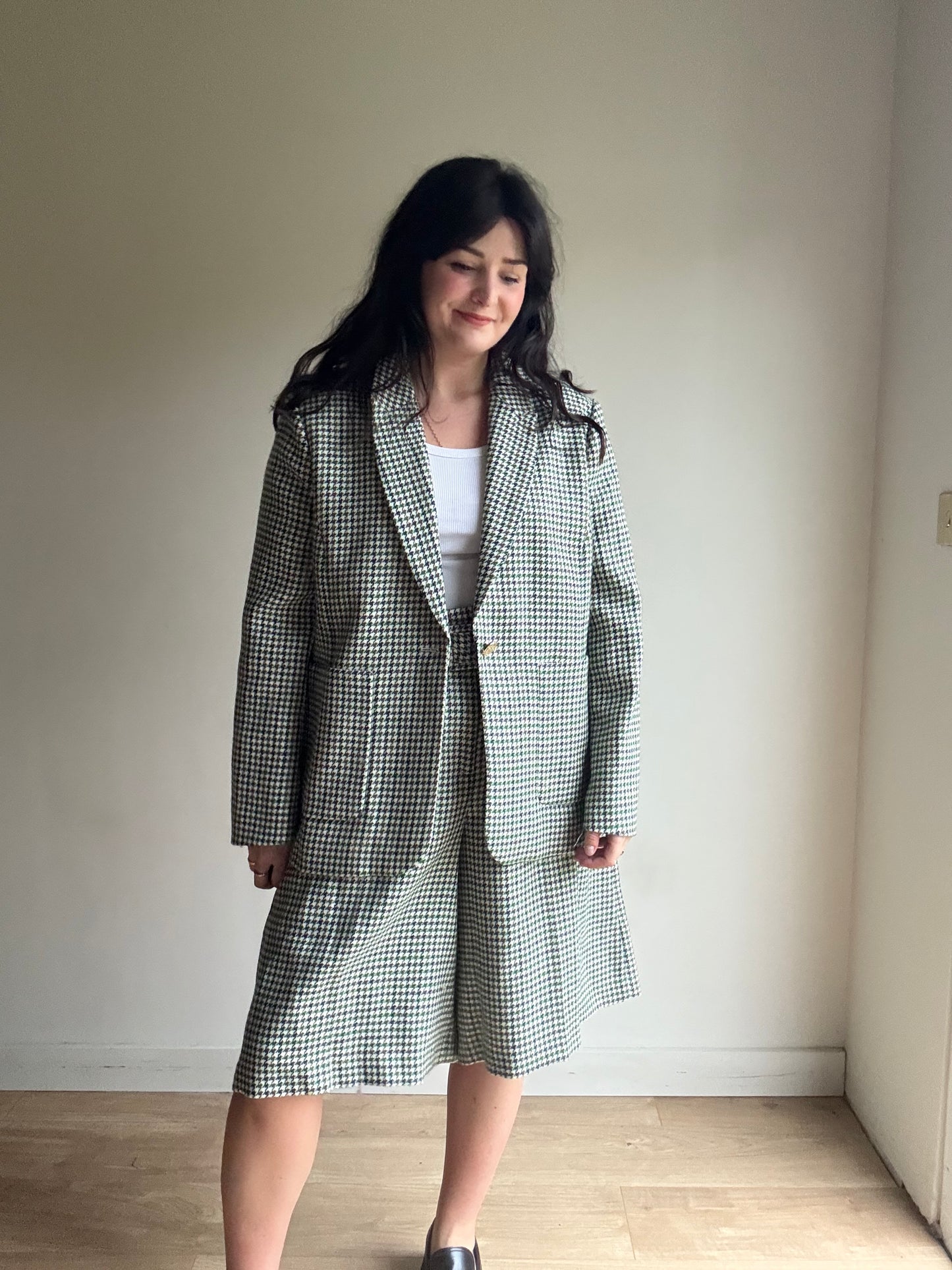 LK Bennett NEW Houndstooth Wool Suit Shorts, 18