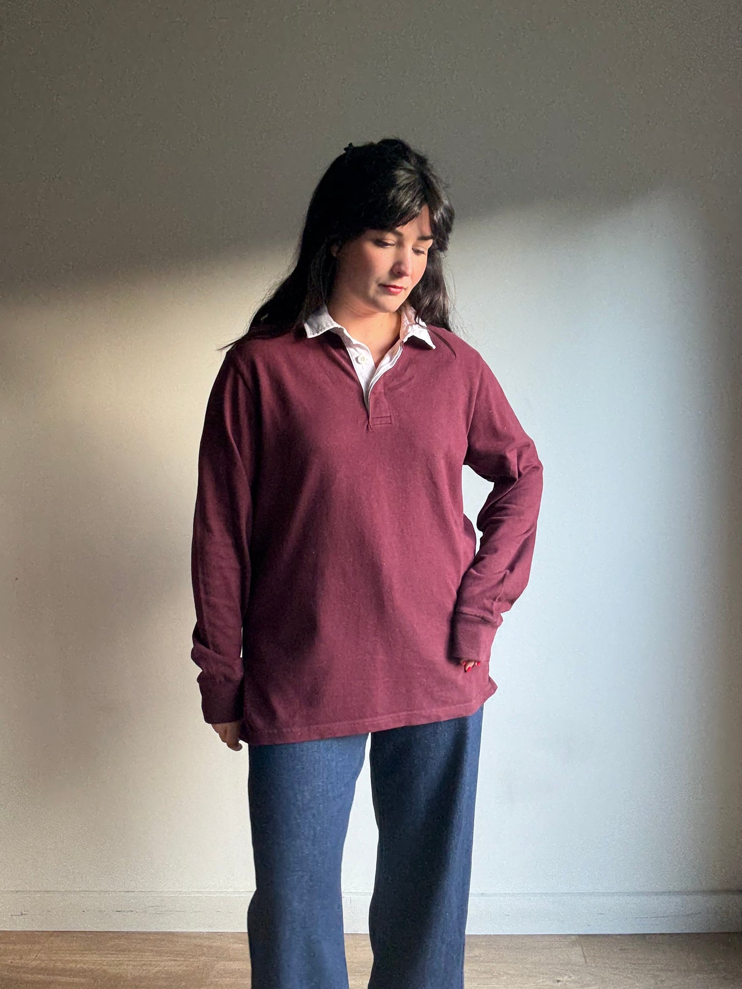 M&S Burgundy Rugby Top, L