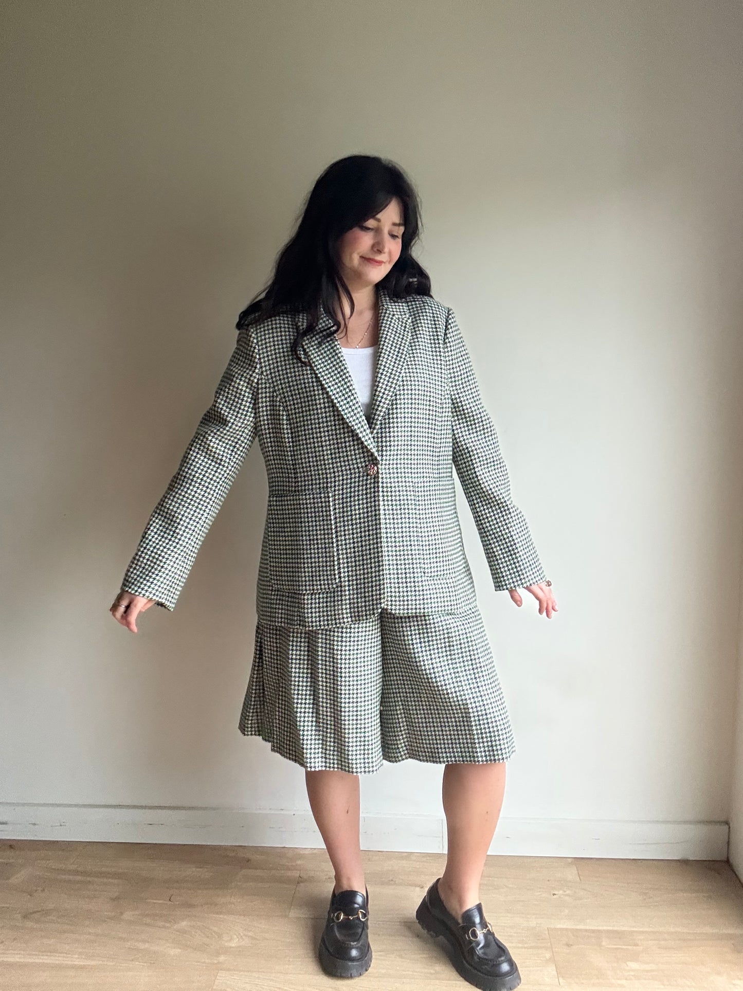 LK Bennett NEW Houndstooth Wool Suit Shorts, 18