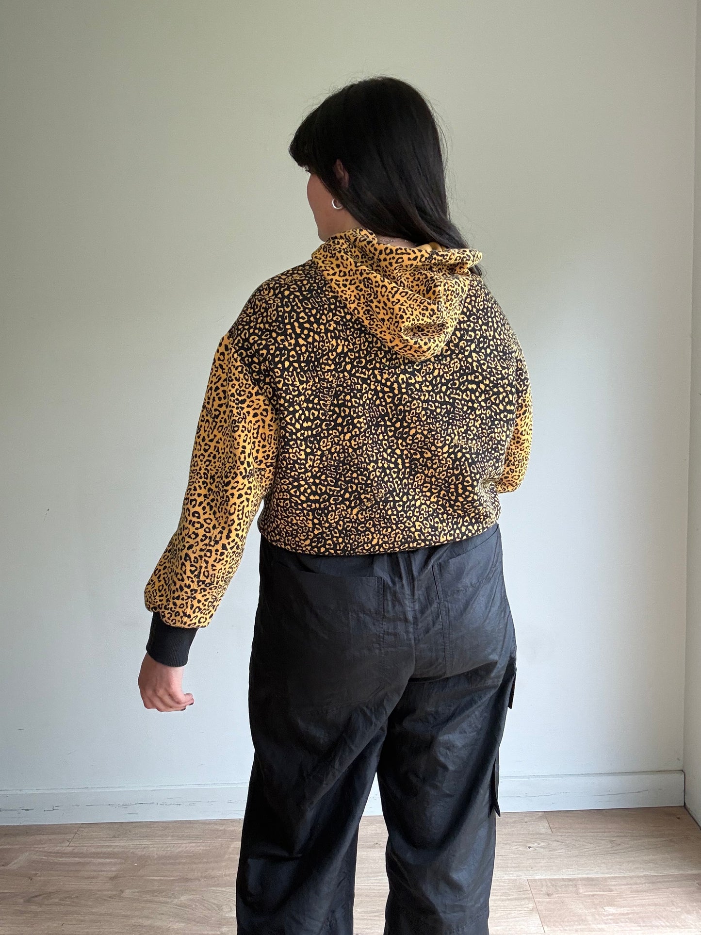 Bimba Y Lola Leopard Print Hooded Jumper, M