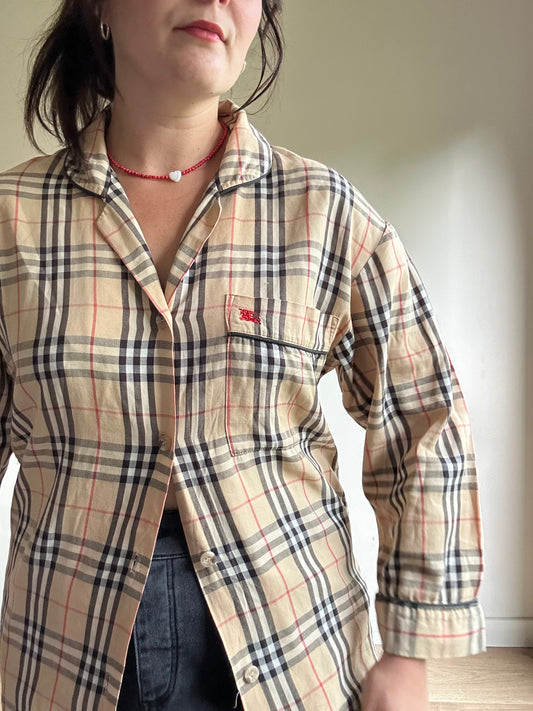 Vintage Burberry's Classic Check Print Shirt, S