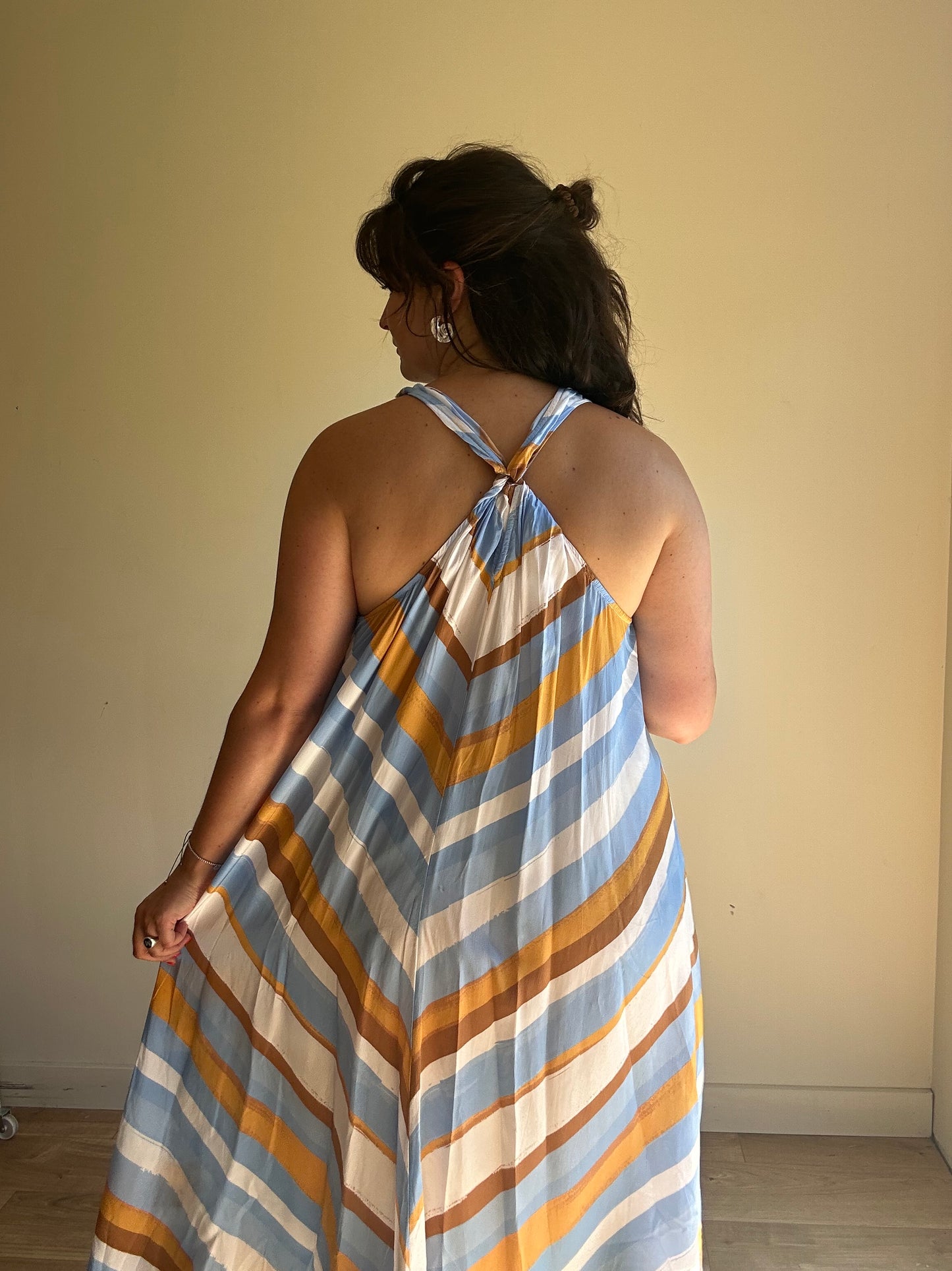 Monsoon Stripe Halter Dress, L
