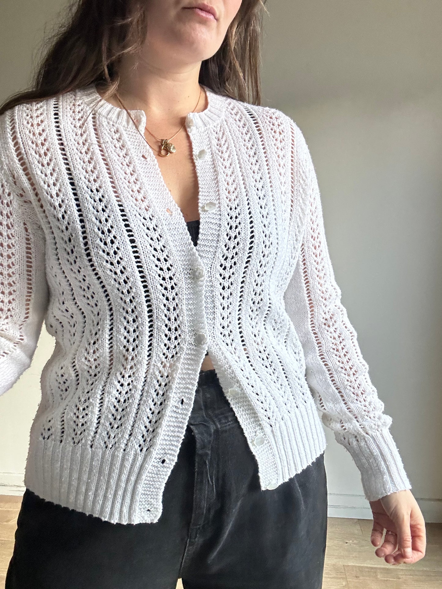 Handknitted Crochet Cardigan, S/M