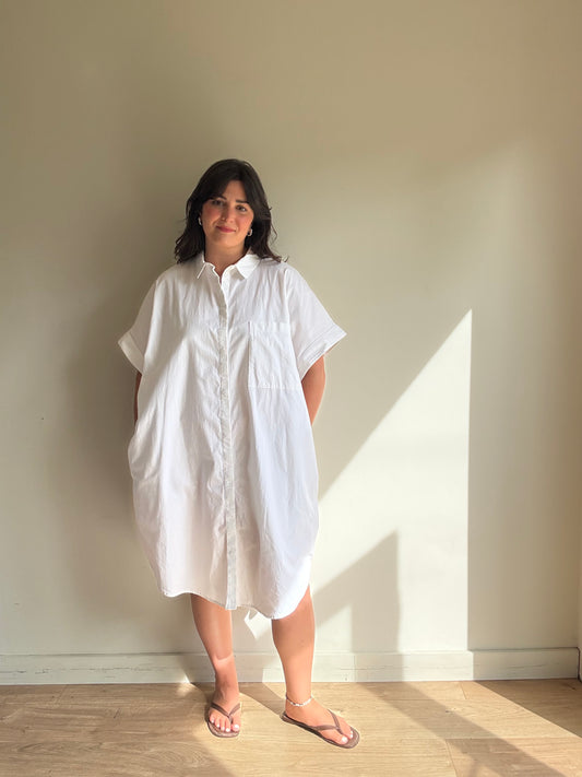 Monki NEW Cotton White Shirt Dress, XL (Copy)