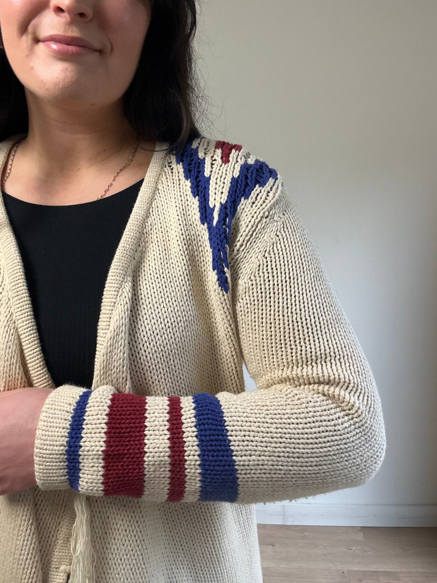 Topshop Cotton Mix Fringe Cardigan, S