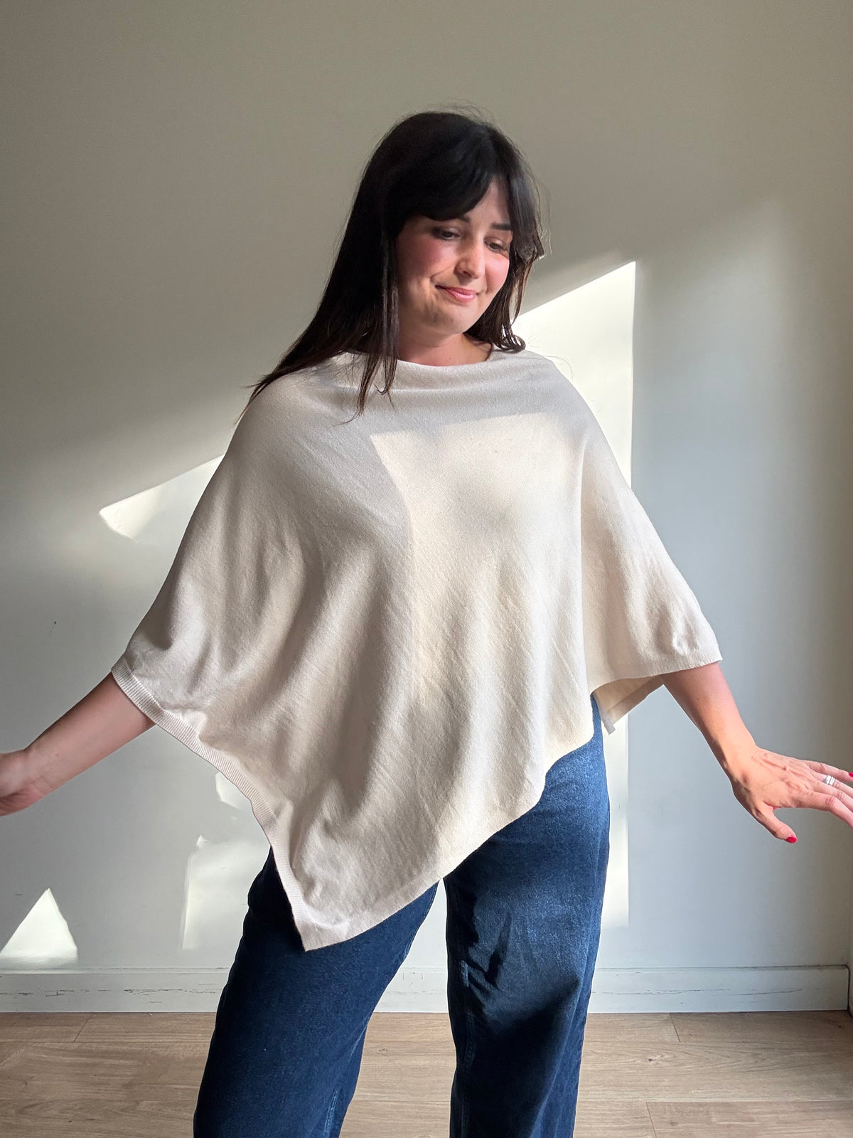 Triangle Cape Jumper Shawl, One Size