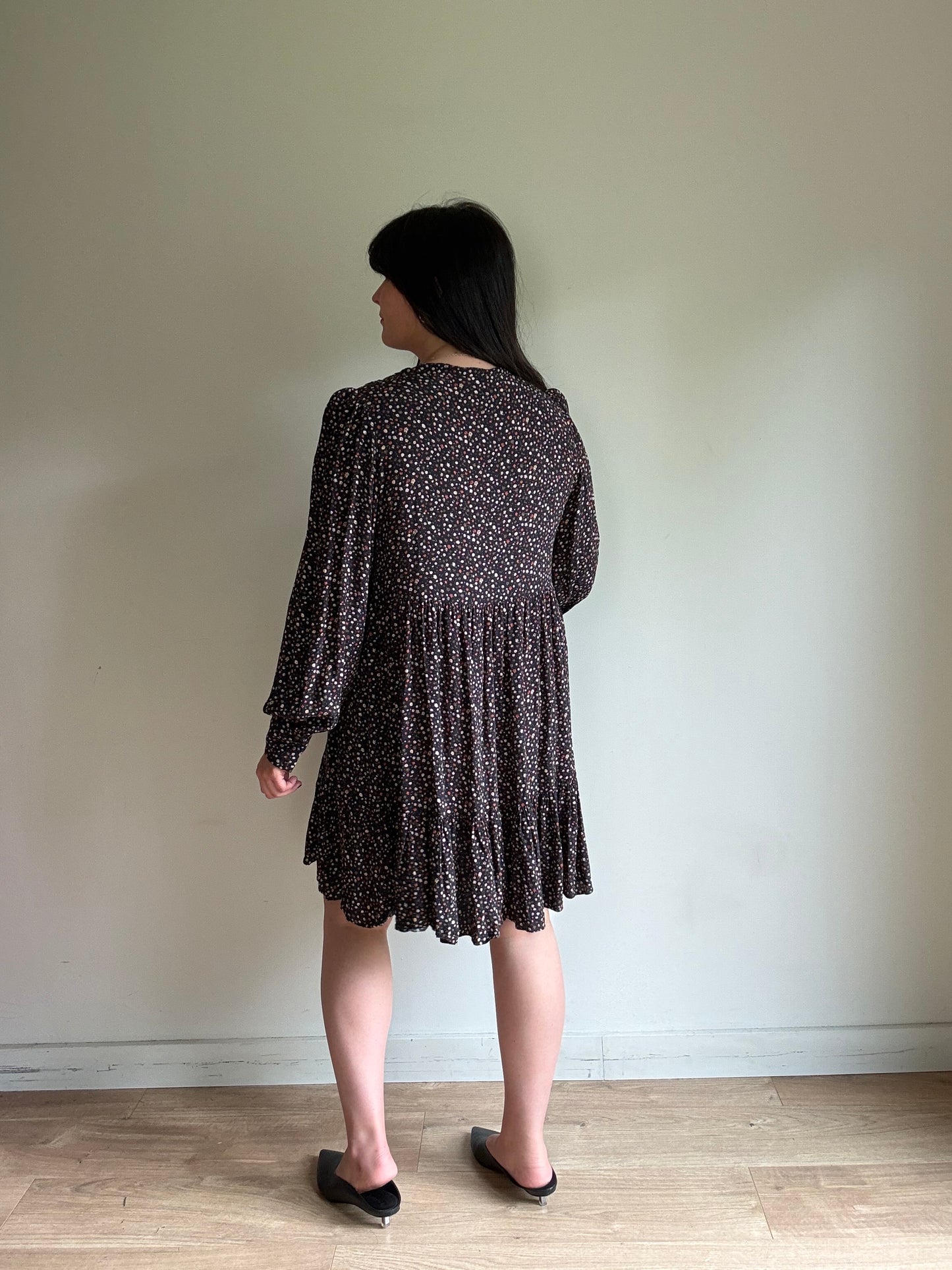 Sezane Ditsy Floral Tiered Dress, 14