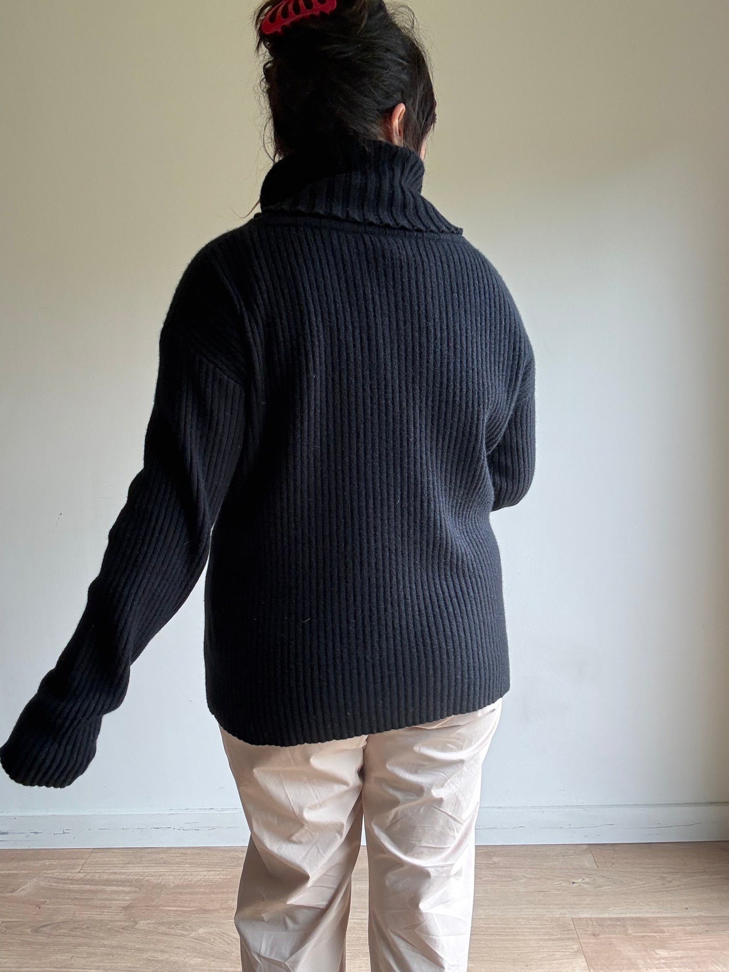 Banana Republic Cashmere Ribbed Turtle Neck Jumper, XL