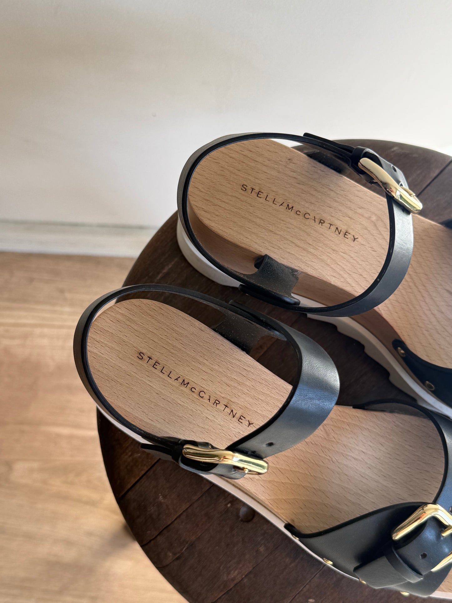 Stella McCartney Wooden Wedge Sandal, 39