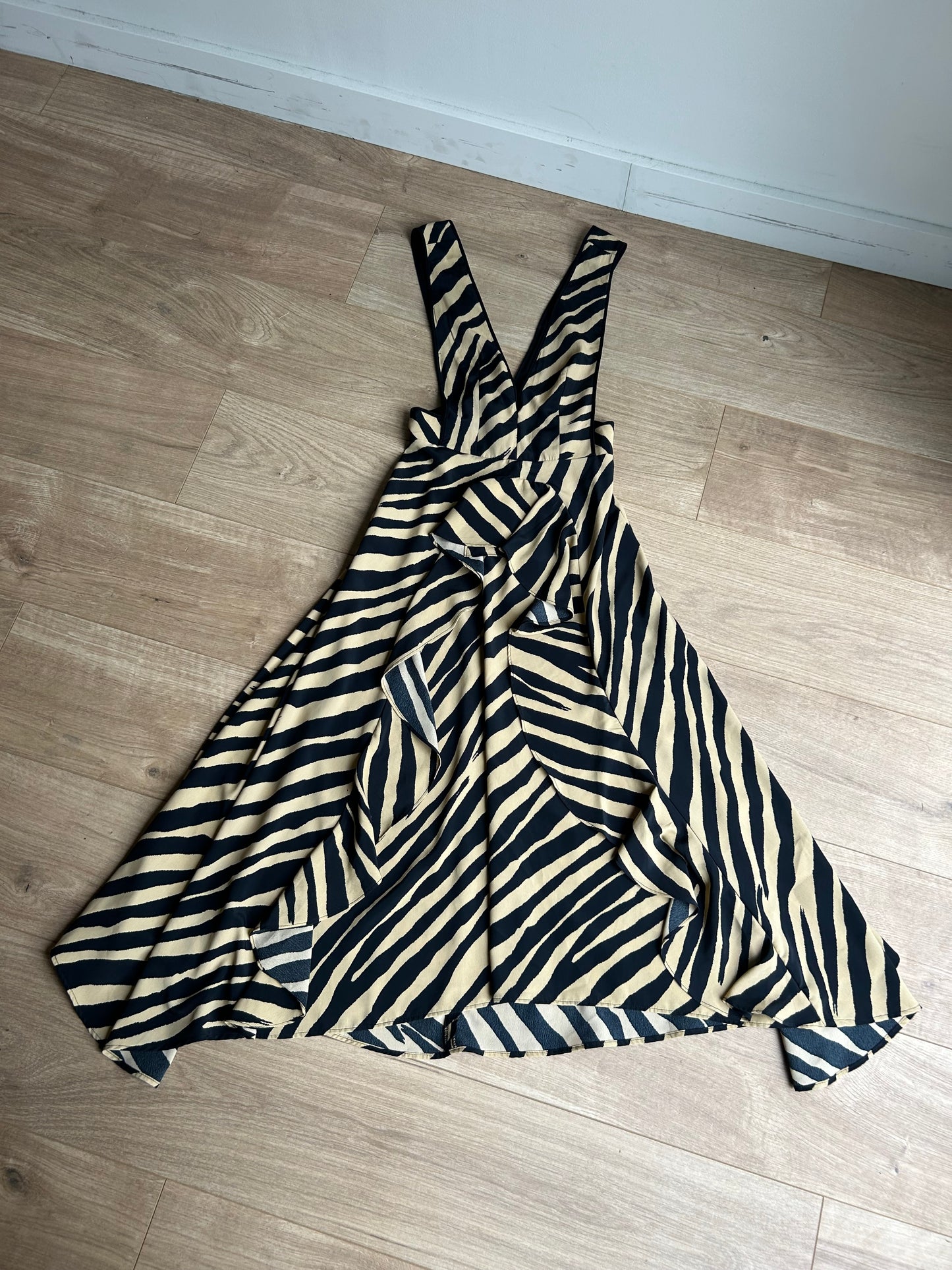 Zebra Topshop Frill Midi Dress, 8