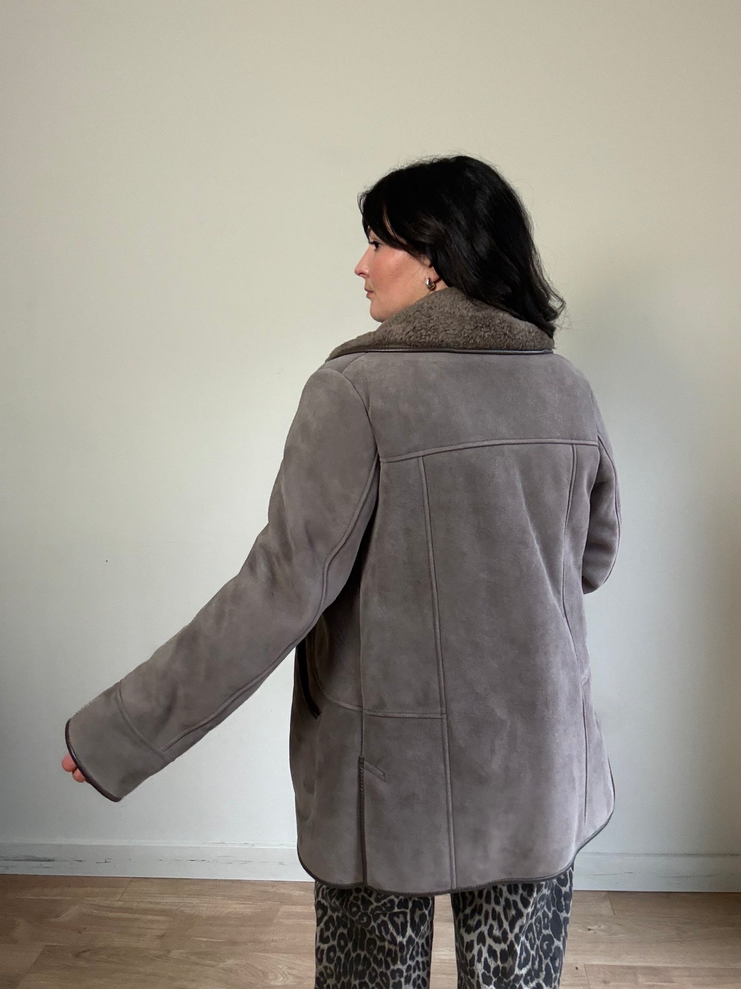 Vintage Genuine Shearling & Suede Coat, M/L