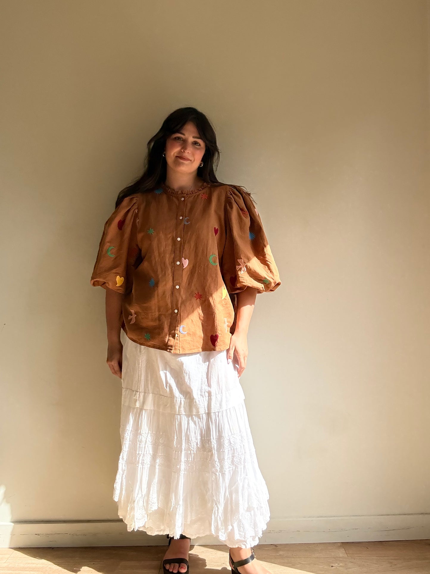 Sezane X Pangea Embroidered Blouse, 44