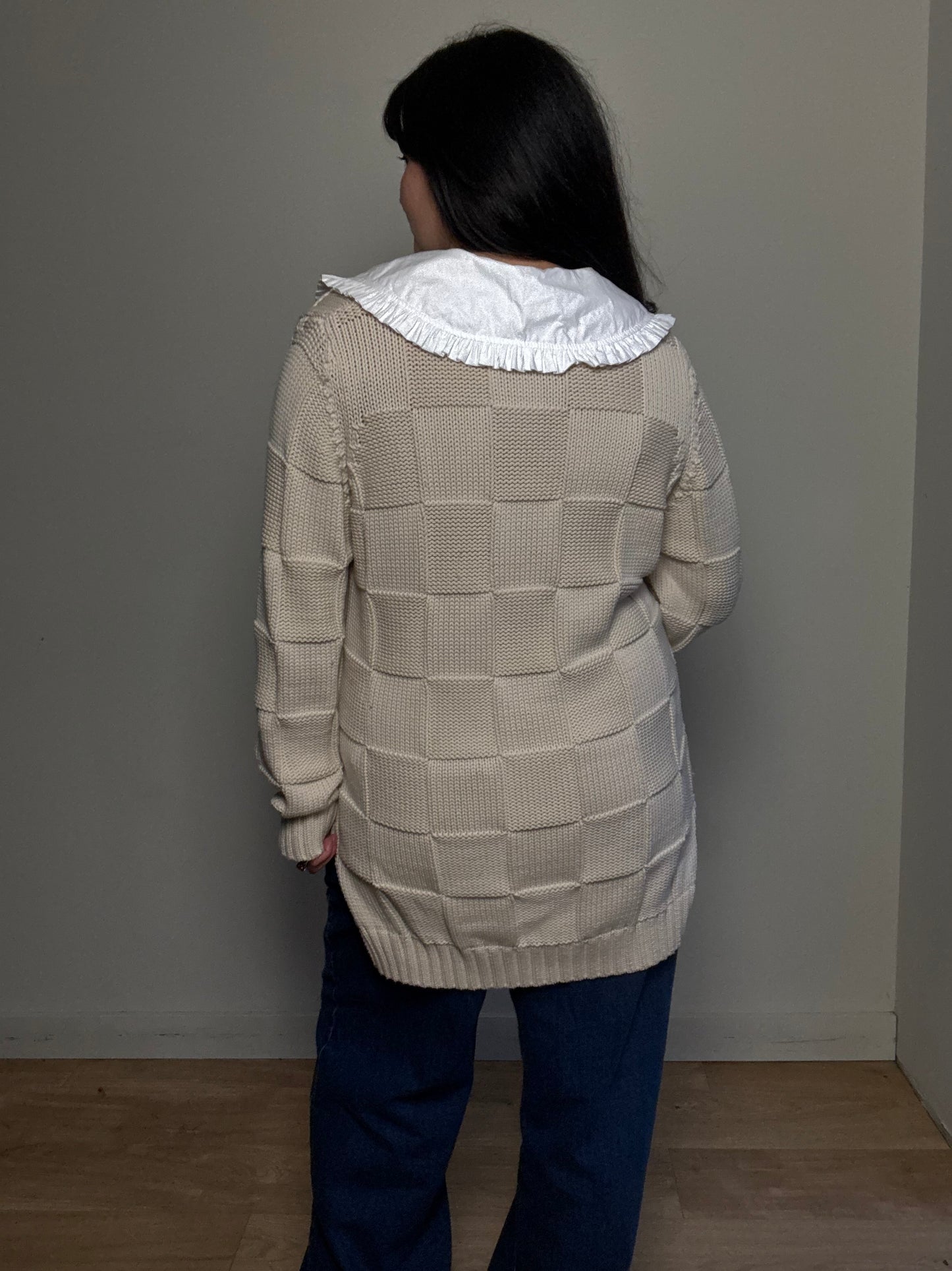 Ganni Cotton Long Collared Cardigan, M/L