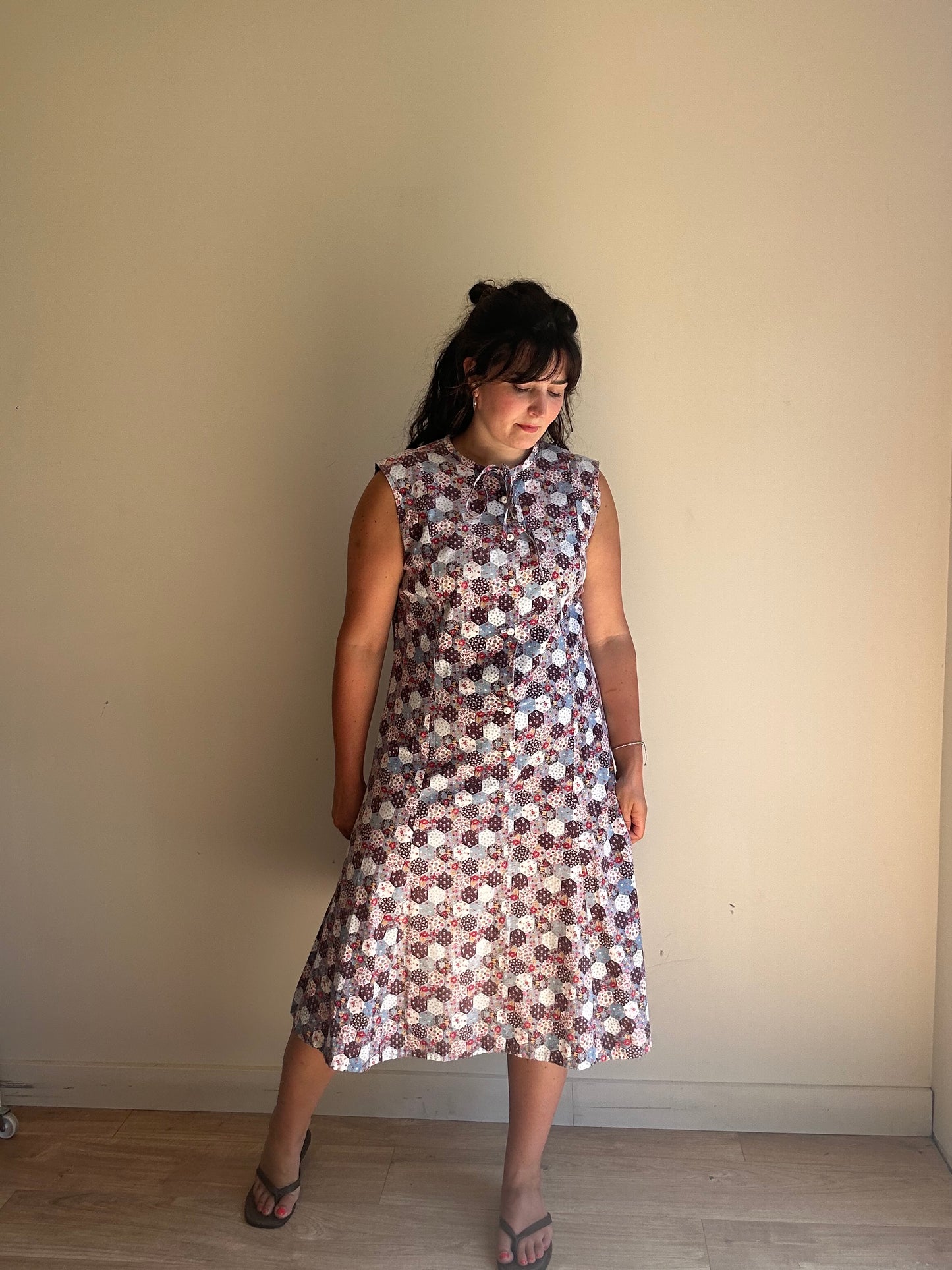 Vintage Handmade Patchwork Dress, L