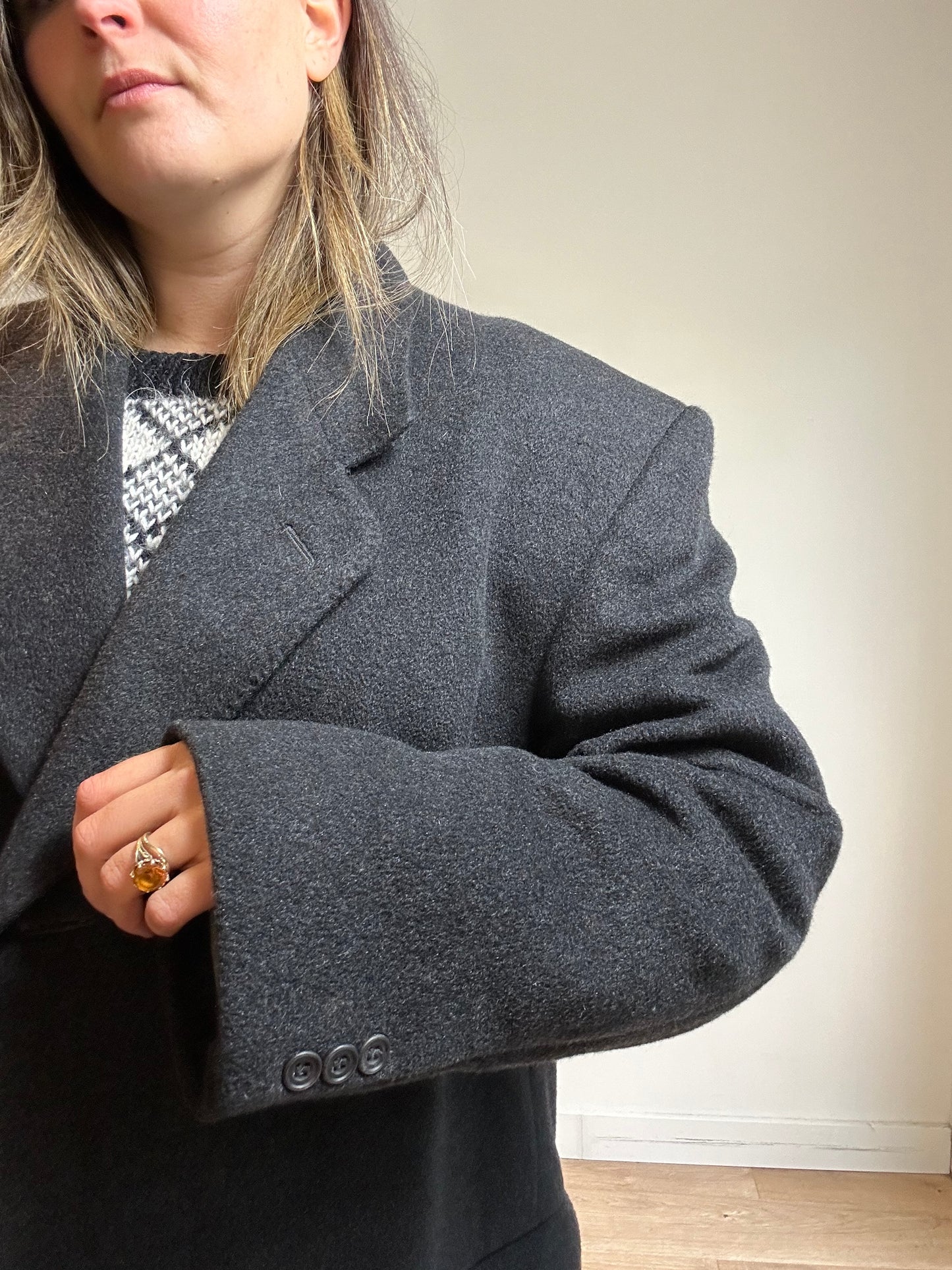 Pure Cashmere Tailored Coat - Size XXL