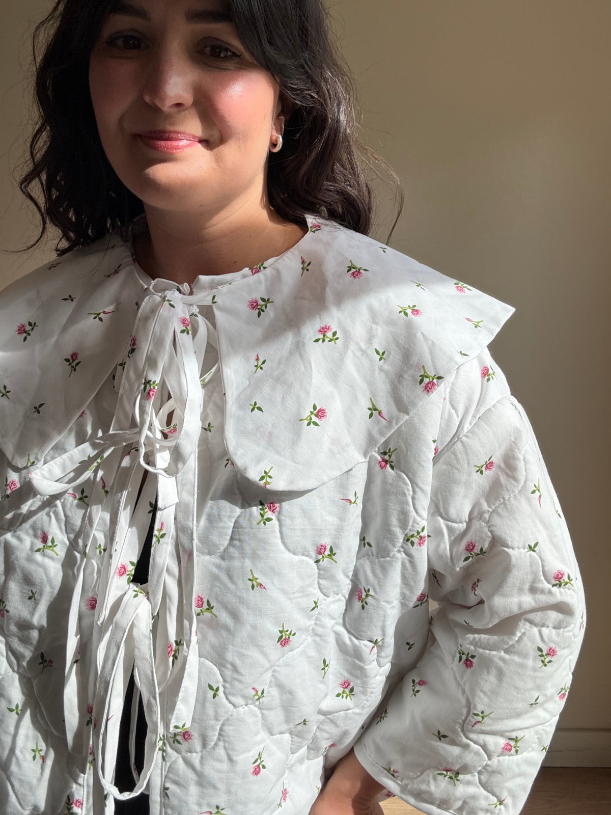 Sister Ellen Handmade Quilted Jacket with Collar, XL
