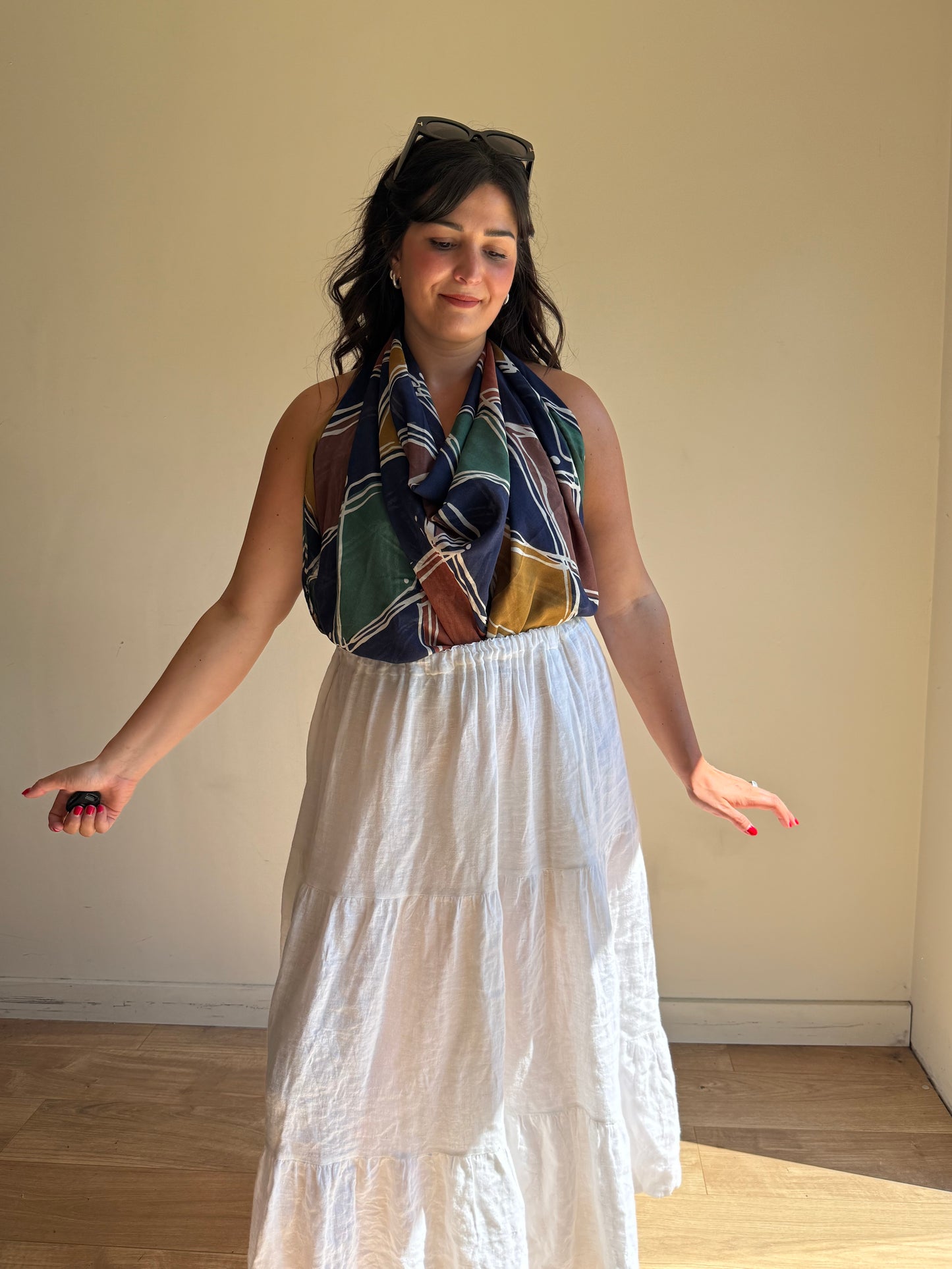 Vintage Liberty Printed Cotton Scarf / Cover-up, One Size