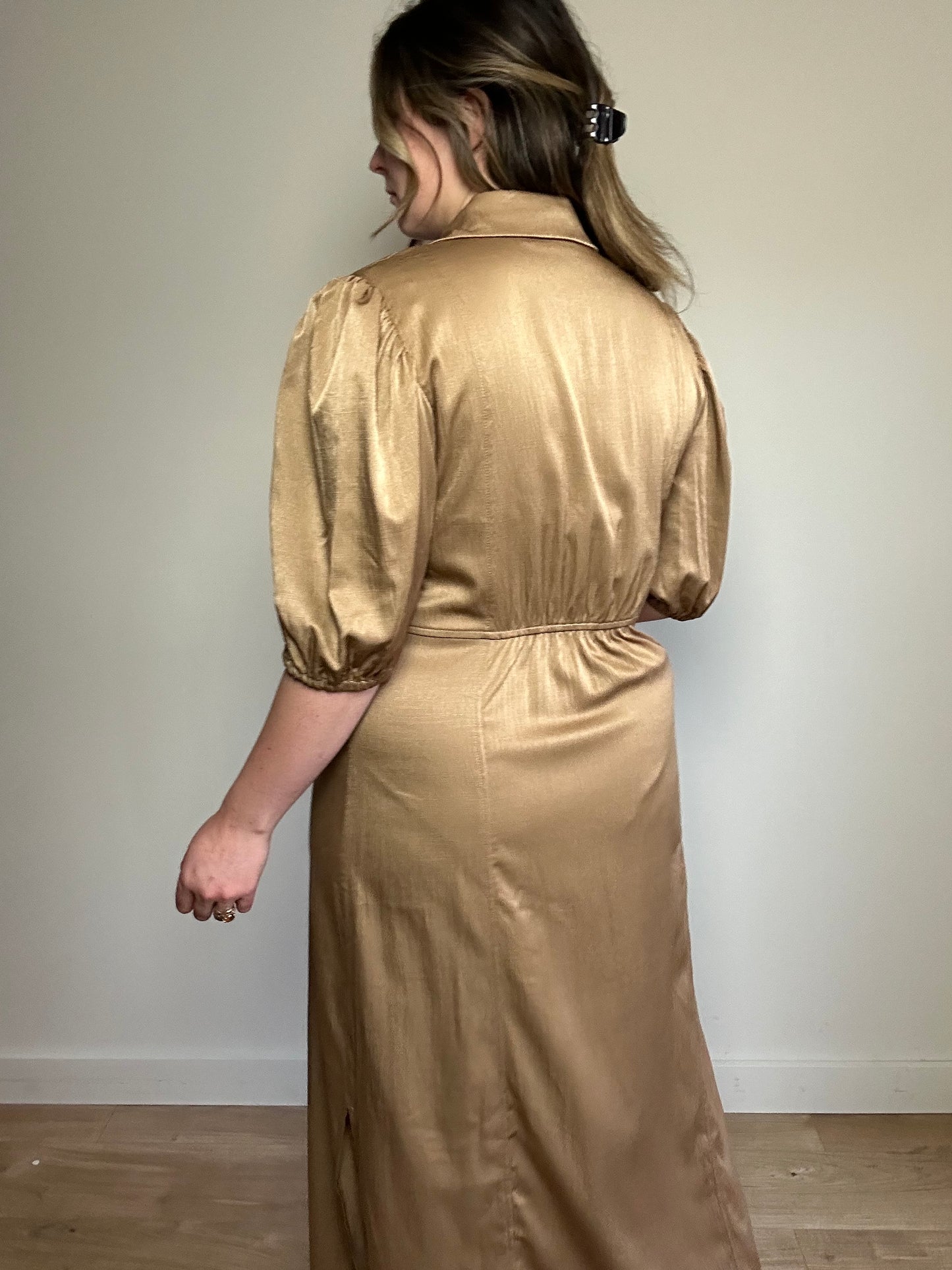 New Golden Shirt Dress - Size 40