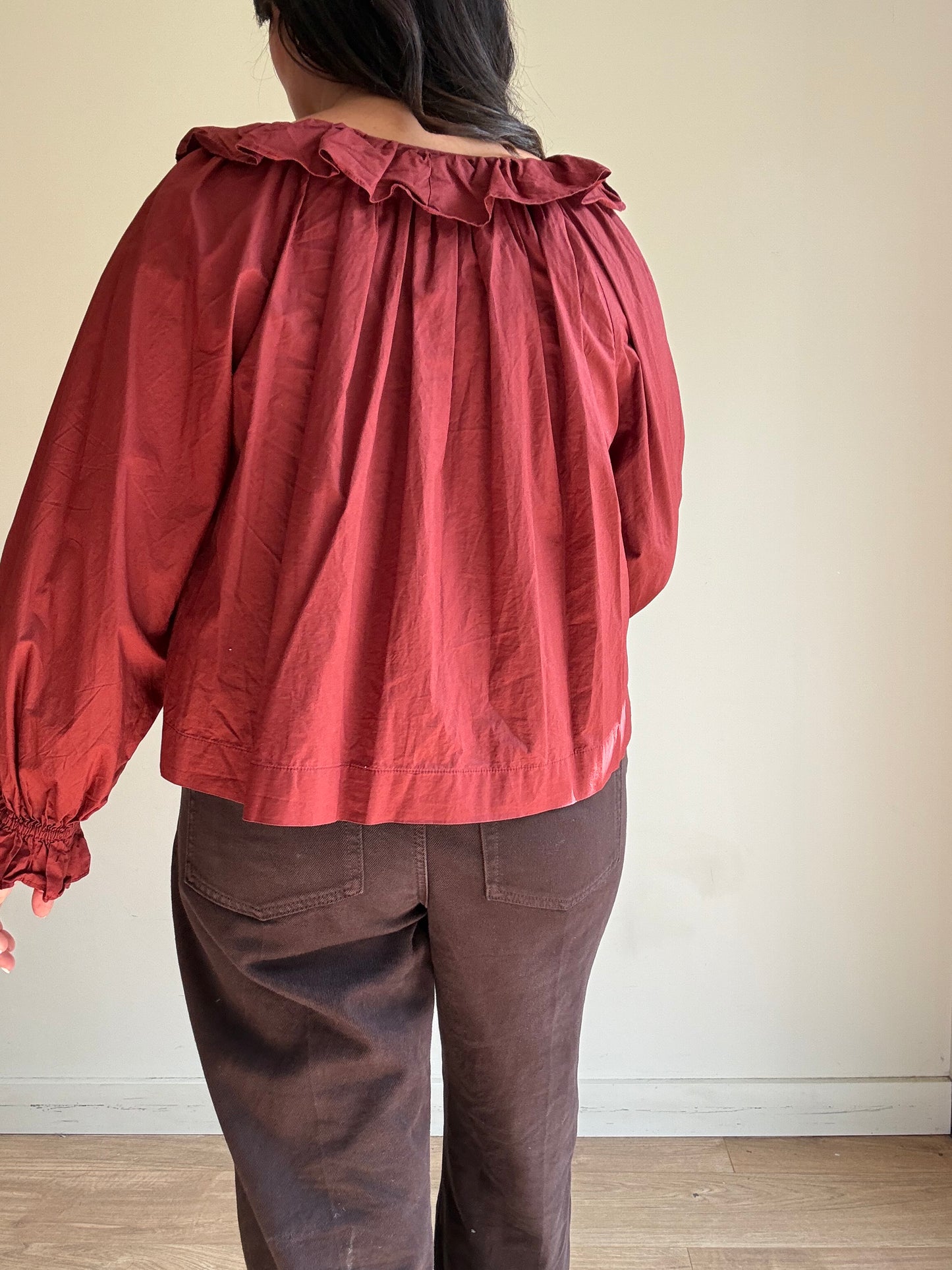 Doen Cotton Frill Blouse, L