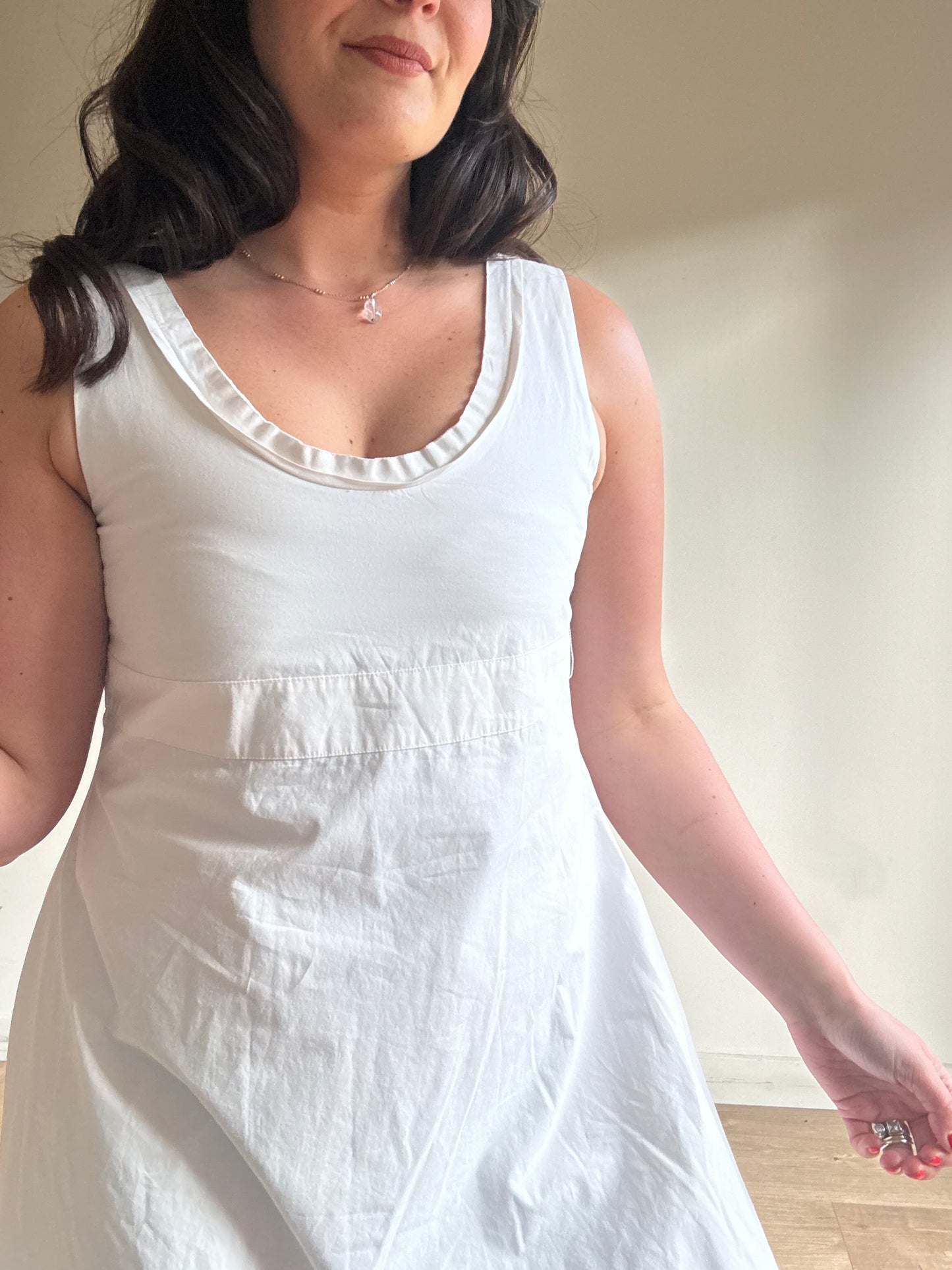 White Cabbages and Roses Cotton Frill Sun Dress, 12