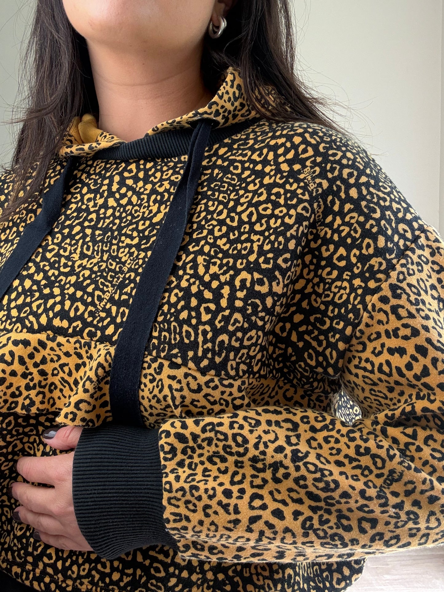 Bimba Y Lola Leopard Print Hooded Jumper, M