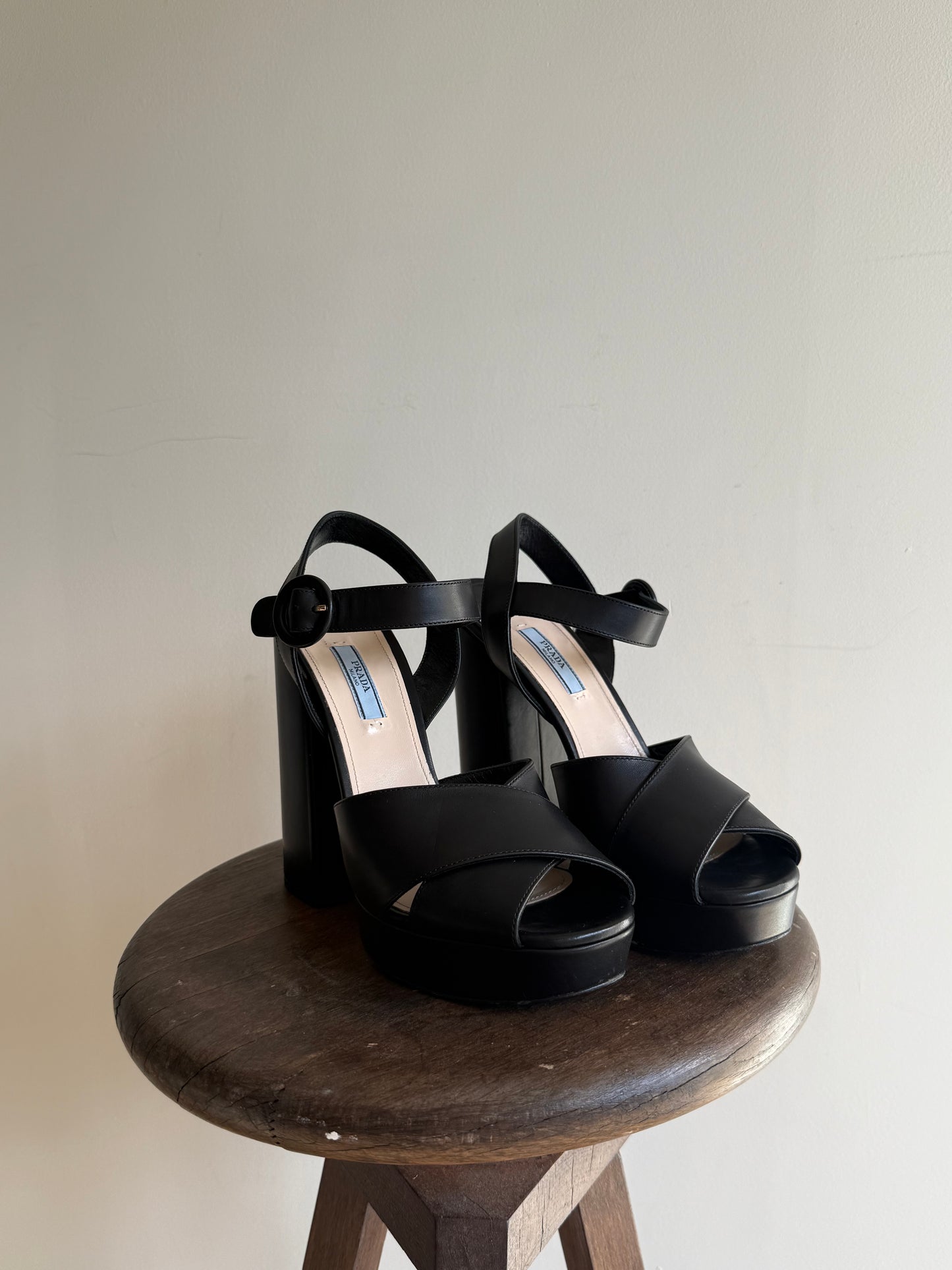 Prada Leather Platform Heels in Box, Size 40