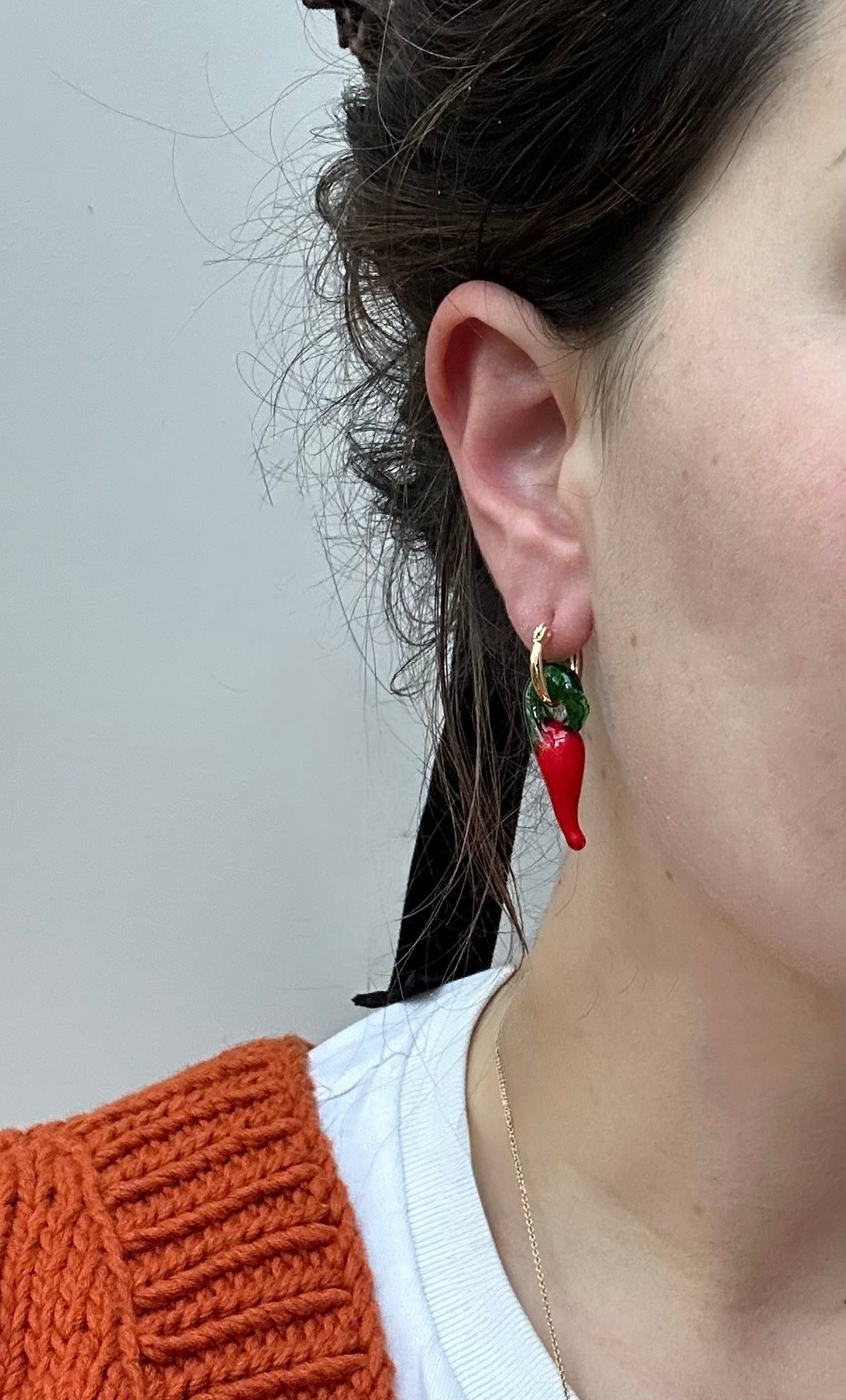 Chilli Glass Handmade Earrings