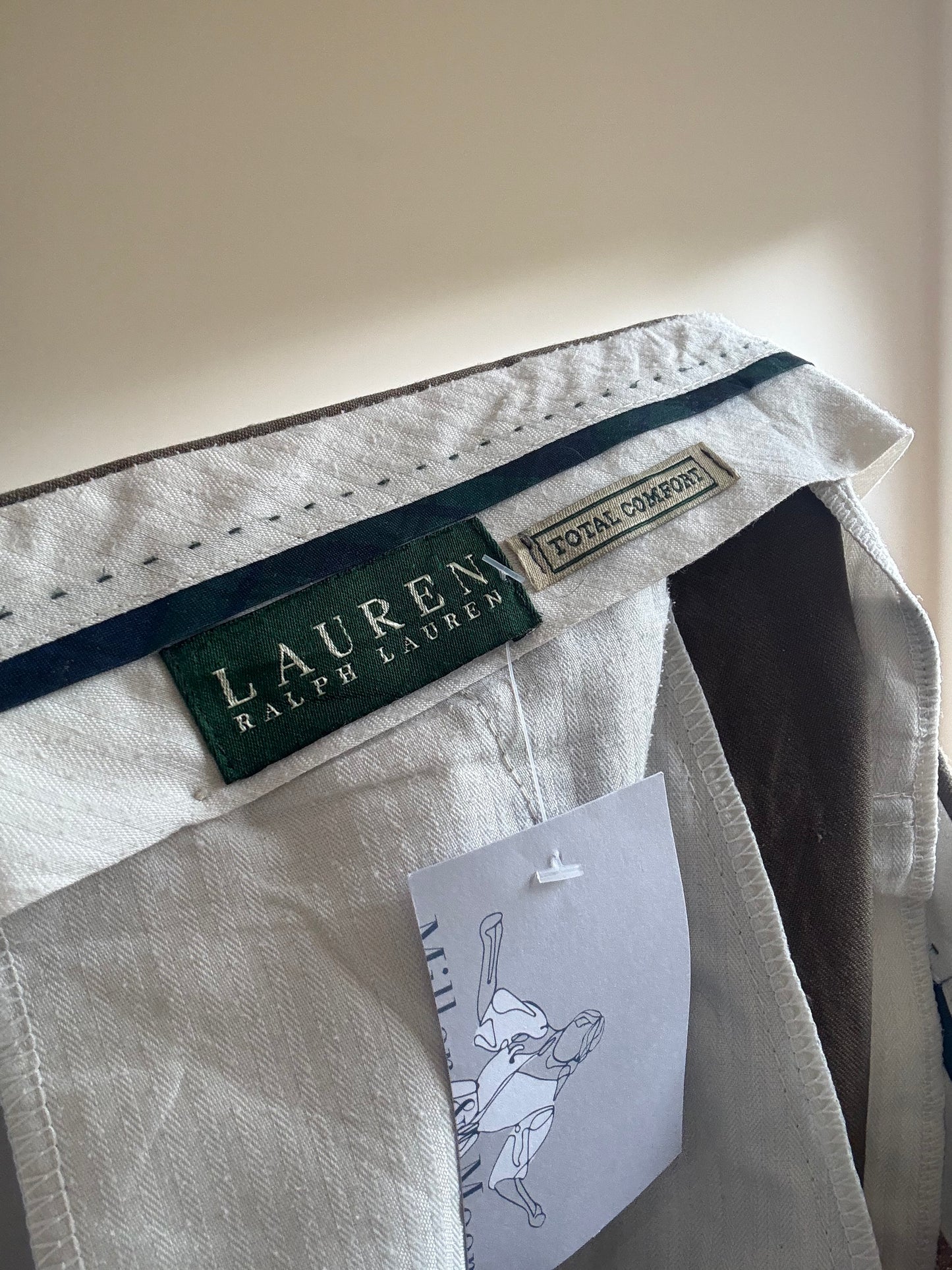 Vintage Ralph Lauren Pleat Front Tailored Trousers, 14