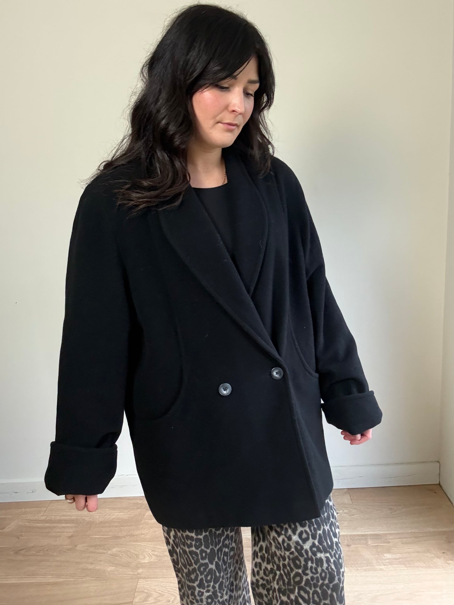 Vintage House of Fraser Wool & Cashmere Short Coat, XL