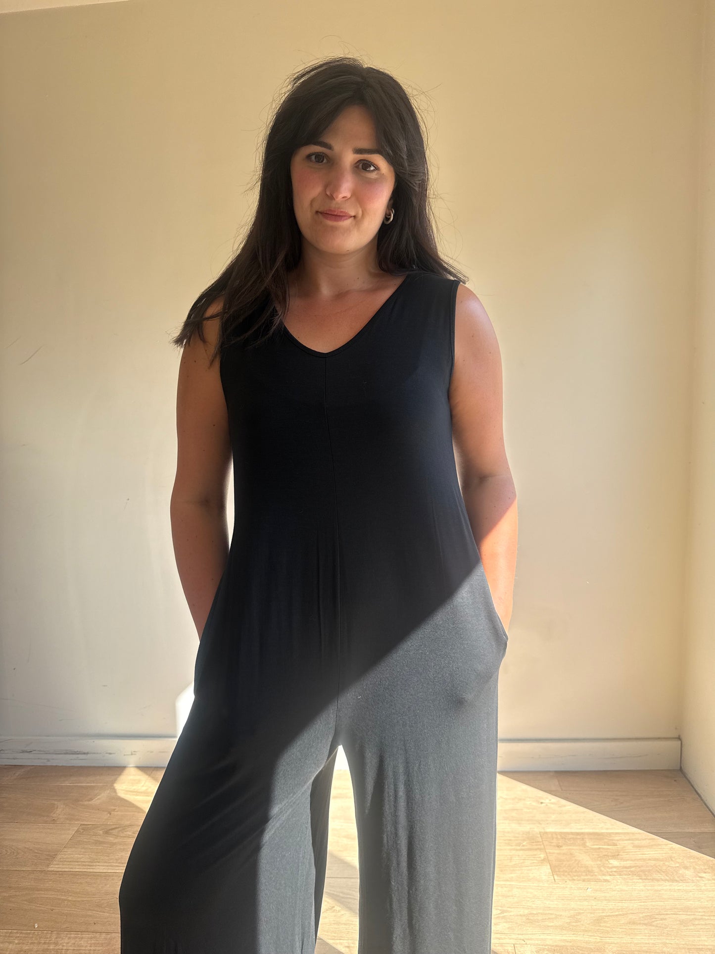 Jersey Wide Leg Jumpsuit, L