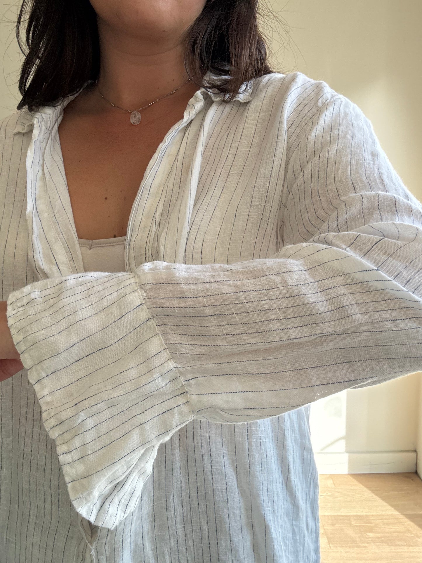 CP Shades Pinstripe Loose Cover Up / Shirt, L