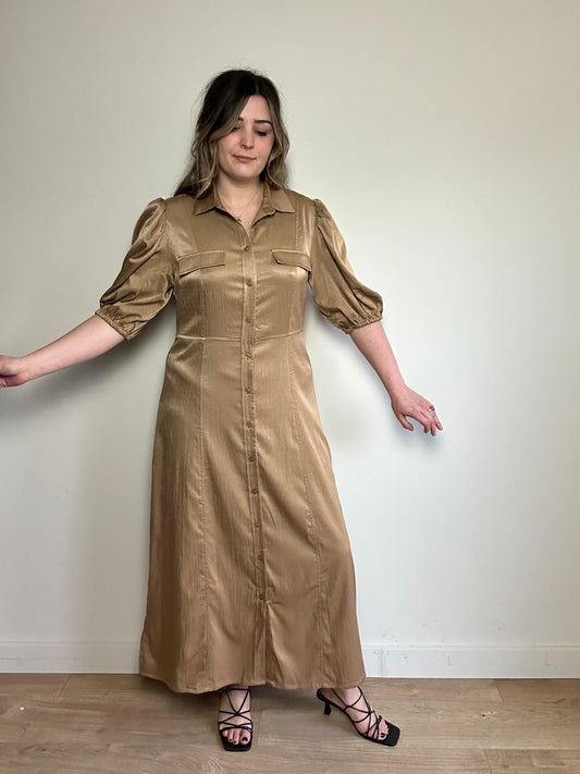 New Golden Shirt Dress - Size 40