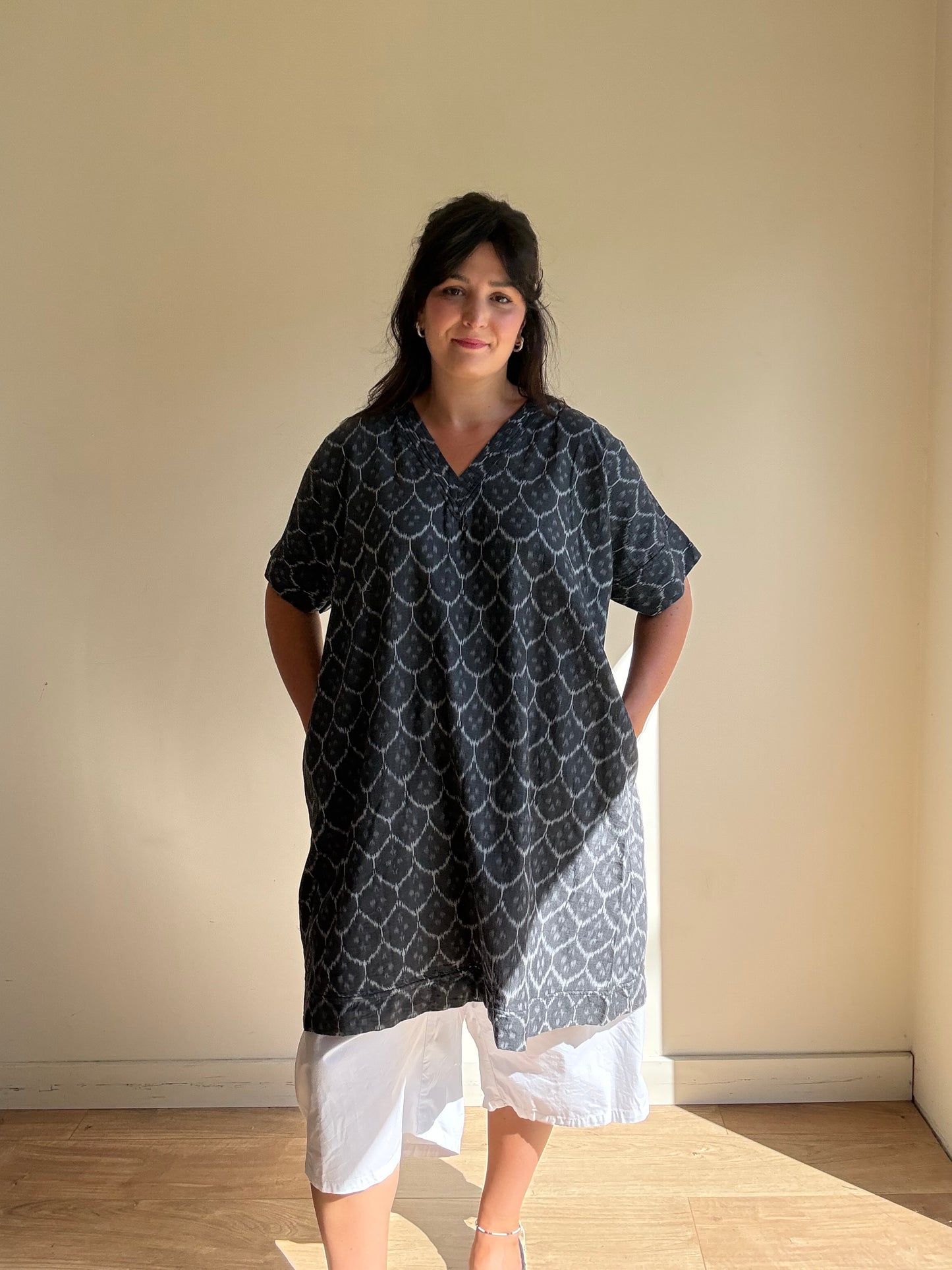 Matta Printed Cotton Tunic Dress, One Size